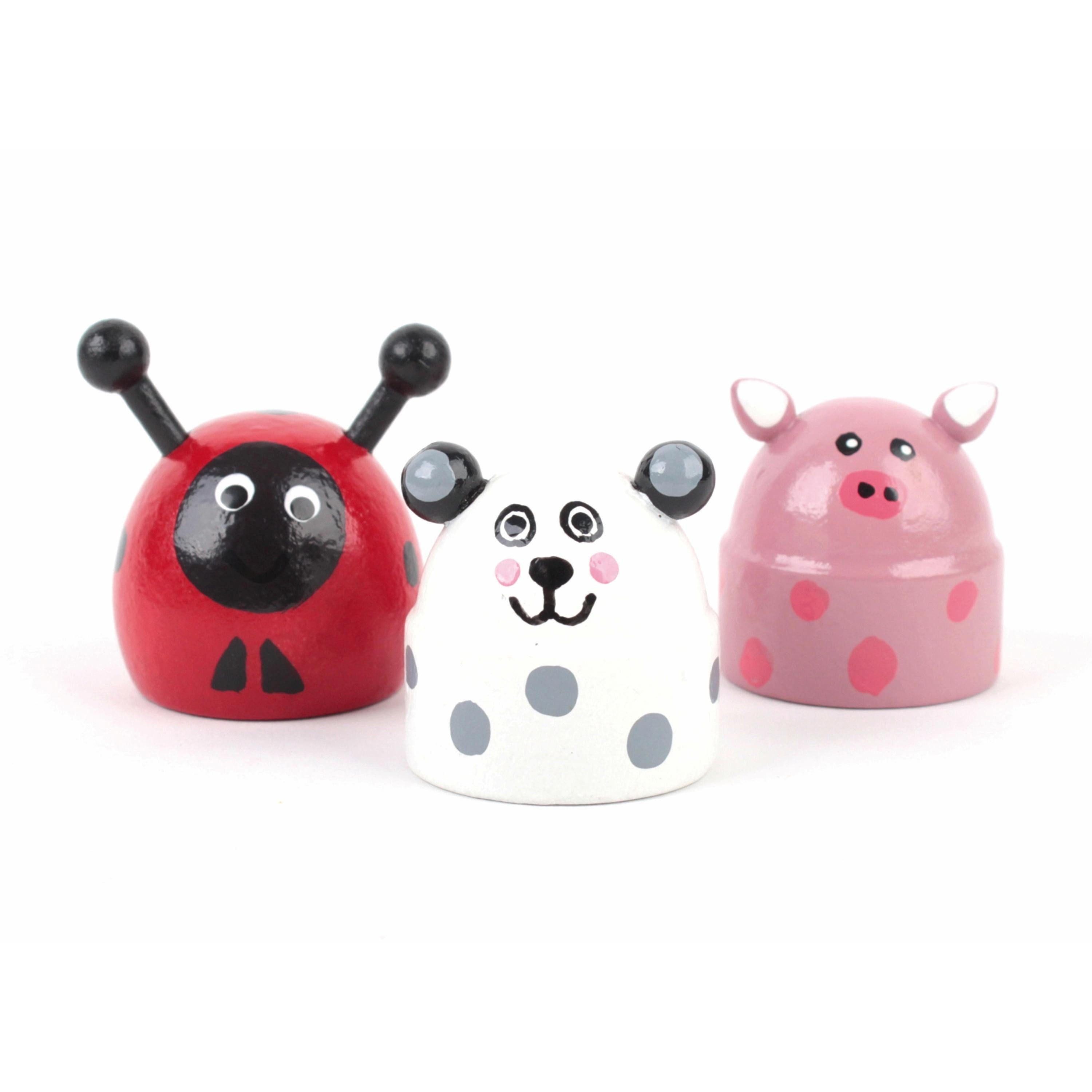 El Puente Buntstift Bleistiftanspitzer "Marienkäfer, Panda, Schwein", Handmade, Handmade