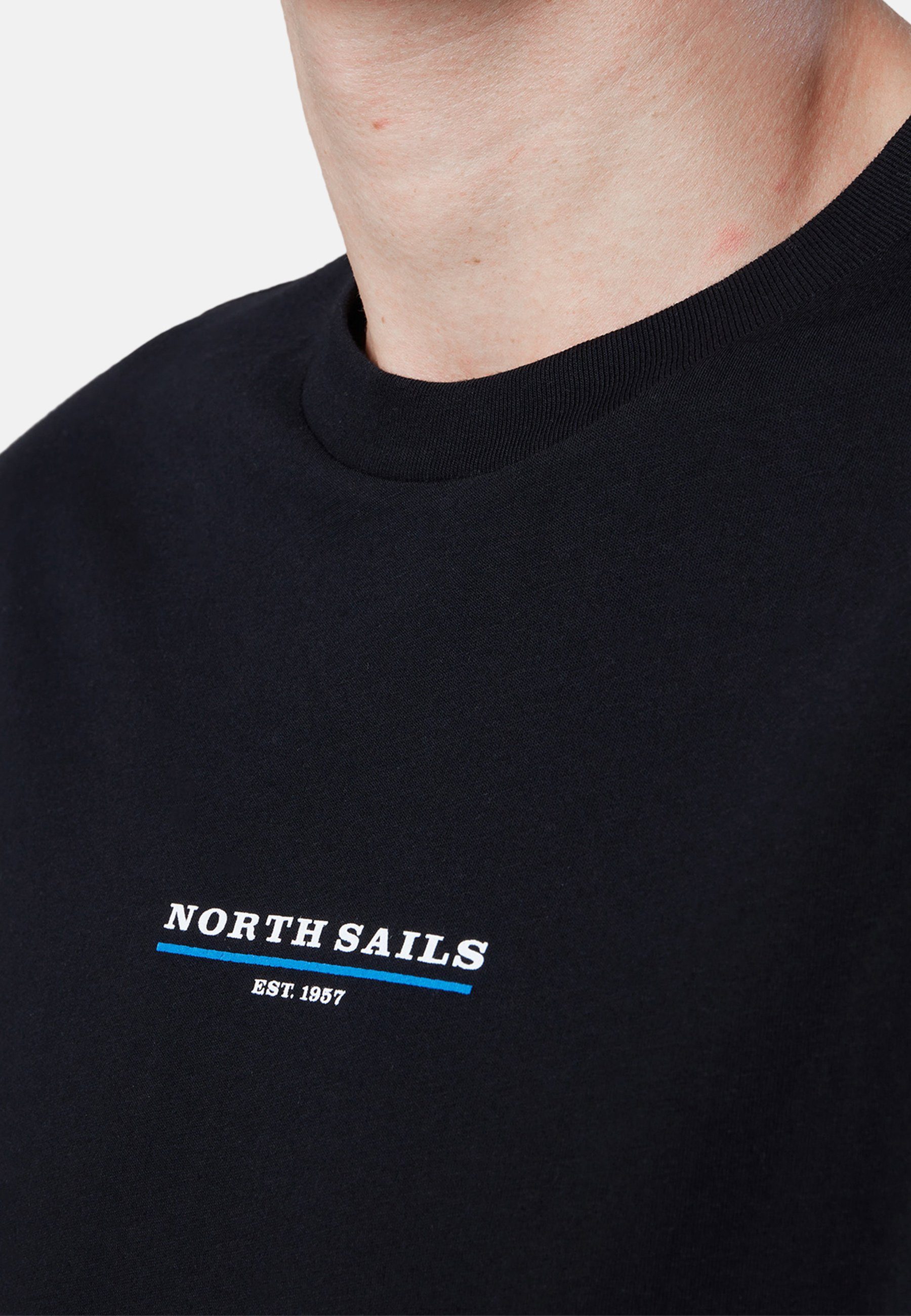 mit Brustaufdruck T-Shirt Sails North MILKY BLACK T-Shirt