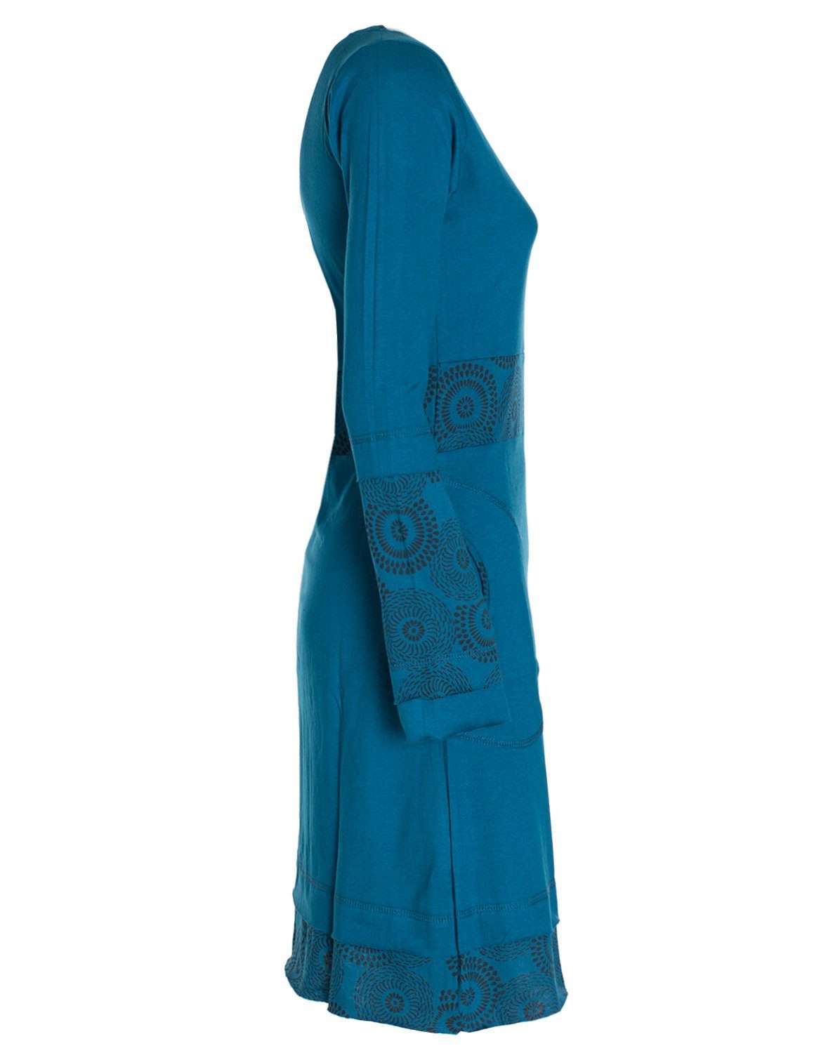 Vishes Tunikakleid Damen Langarm Longshirt-Kleid Sweatkleid Shirt-Kleid Tunika-Kleid Hippie, Guru, Retro Style – Bild 3 von 5