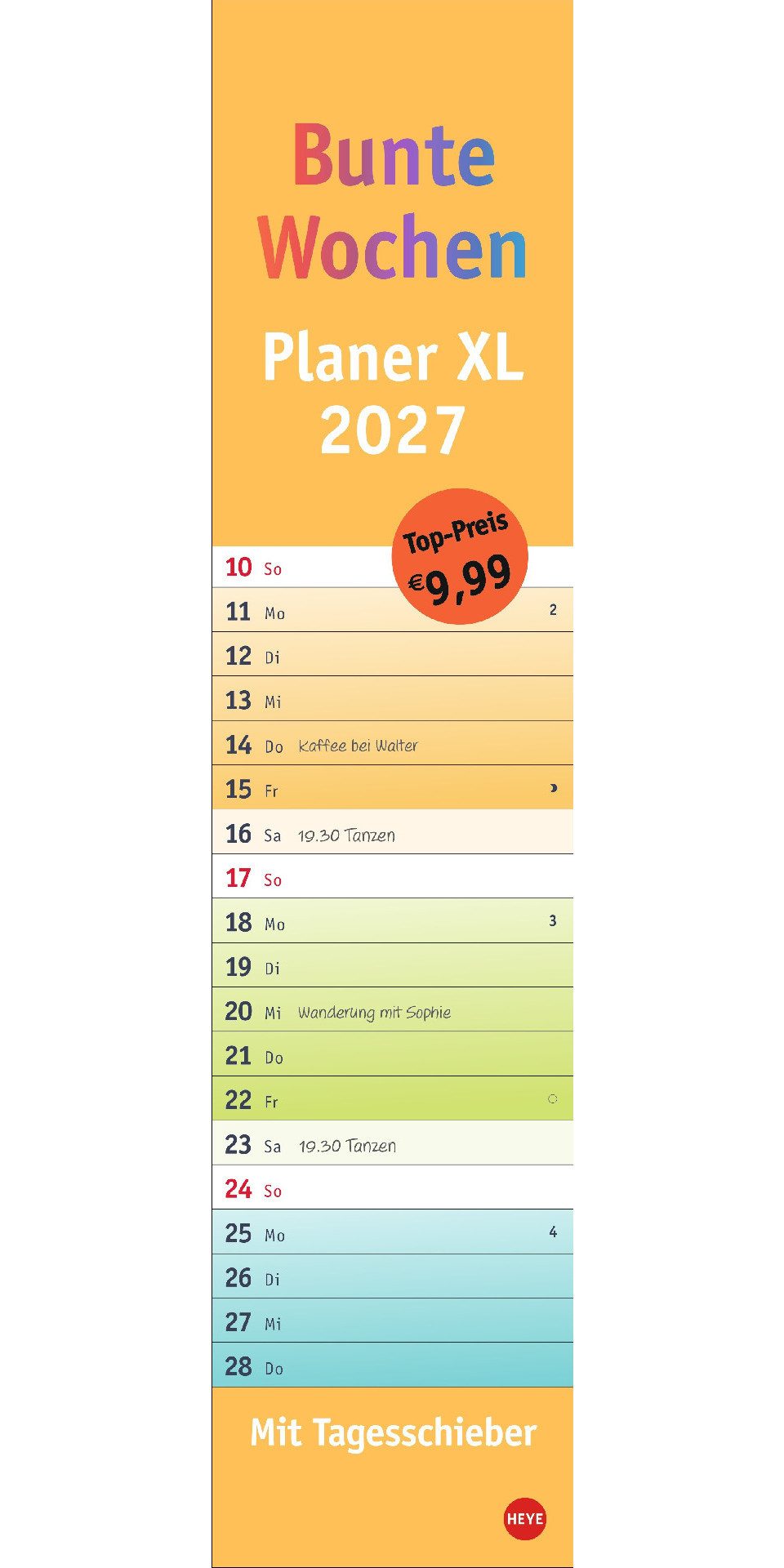Athesia Kalenderverlag Wandkalender Bunte Wochen Langplaner XL 2027