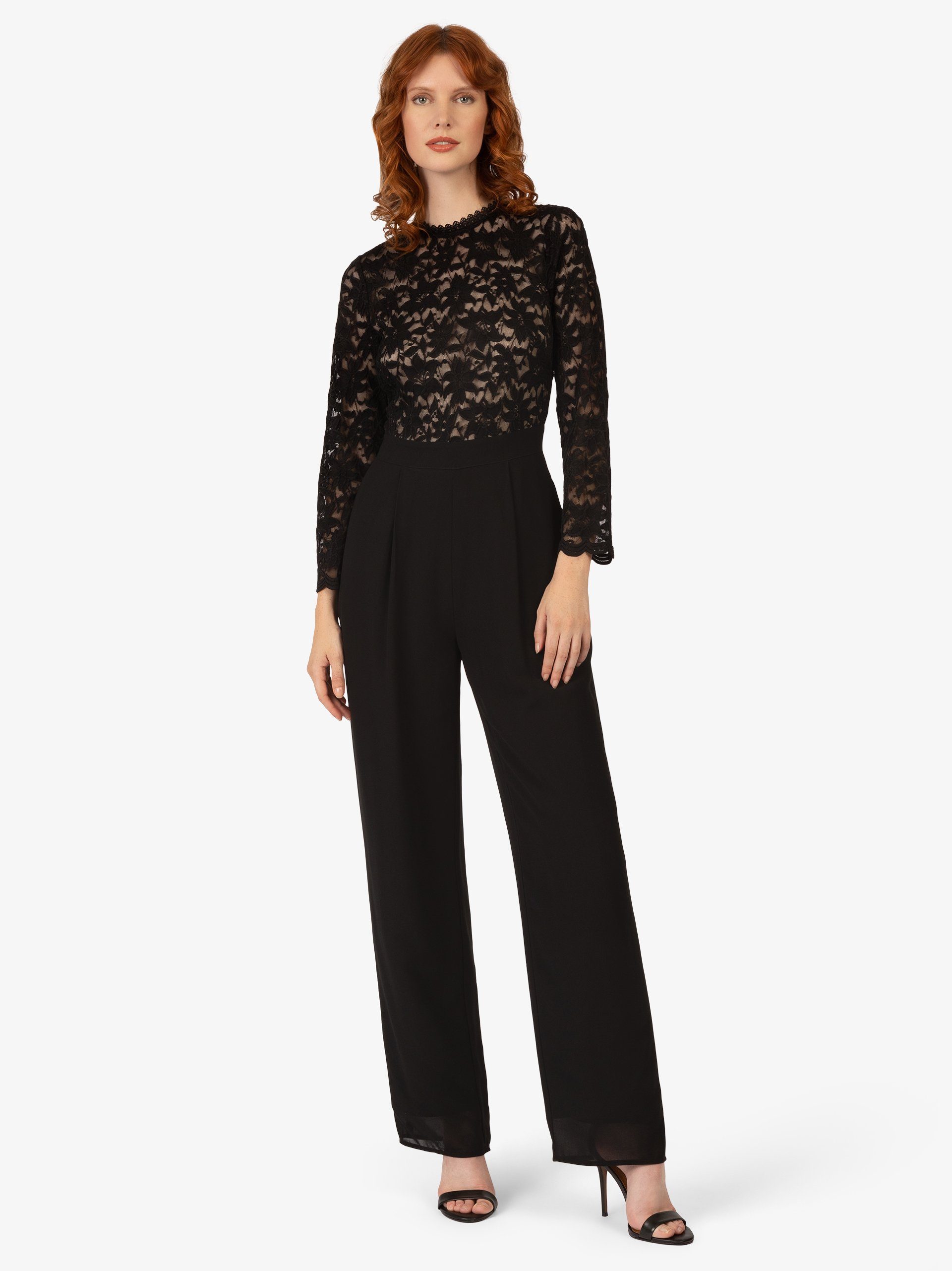 Apart Jumpsuit im Materialmix aus elastischer und plastischer Spitze