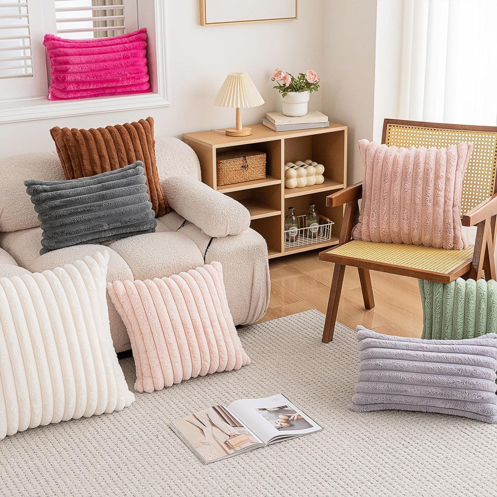 MODFU Kissenbezüge 2er Set Kissenbezug Kissenhülle Kopfkissenbezug Kissen Bezug Weich, (2 Stück), 30x50 cm Sofakissen Couchkissen Bezug Sofa Schlafzimmer Reißverschluss