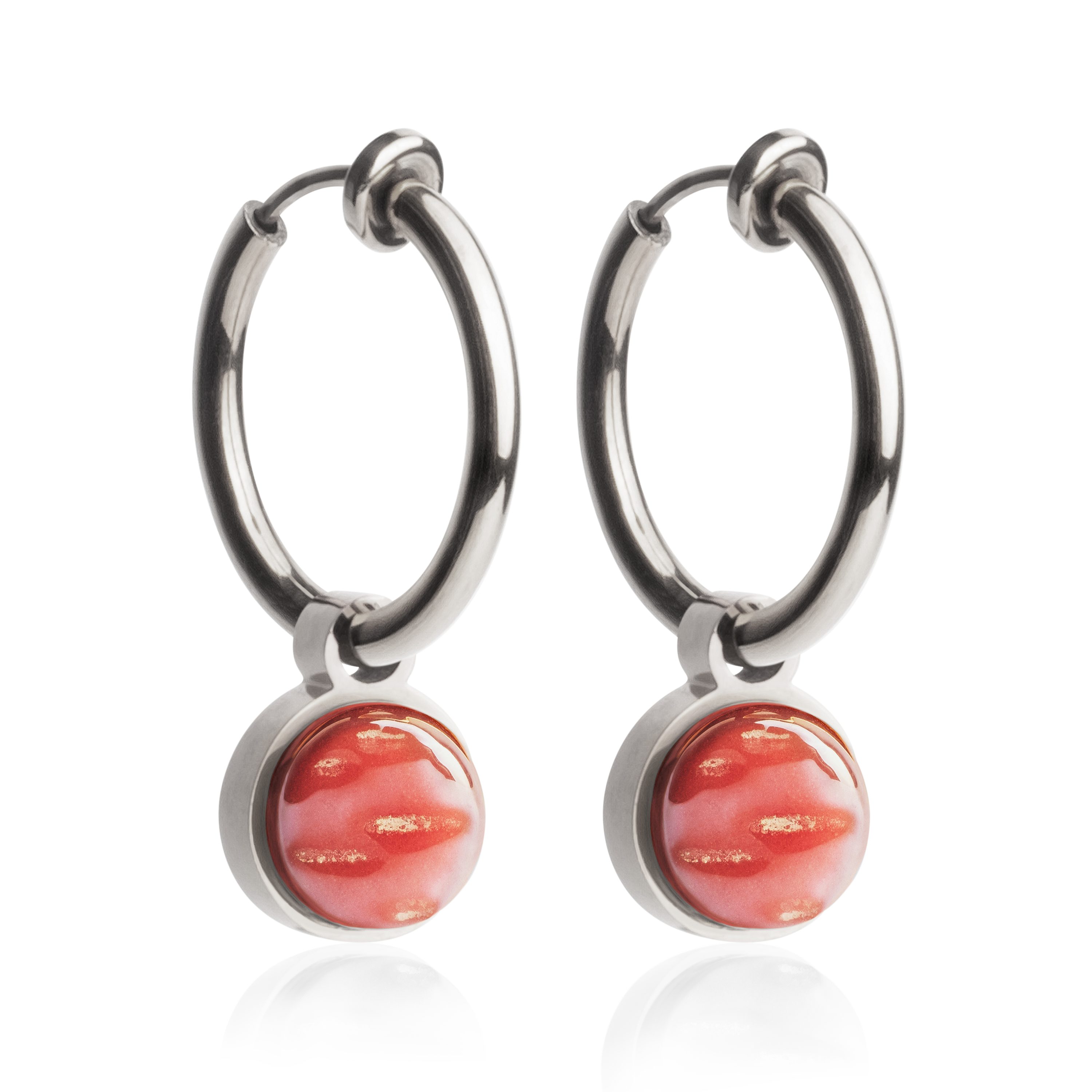 ALEXASCHA Paar Ohrclips Clip Creolen mit Einhänger • Mix & Match Ohrringe ohne Ohrloch • 18mm