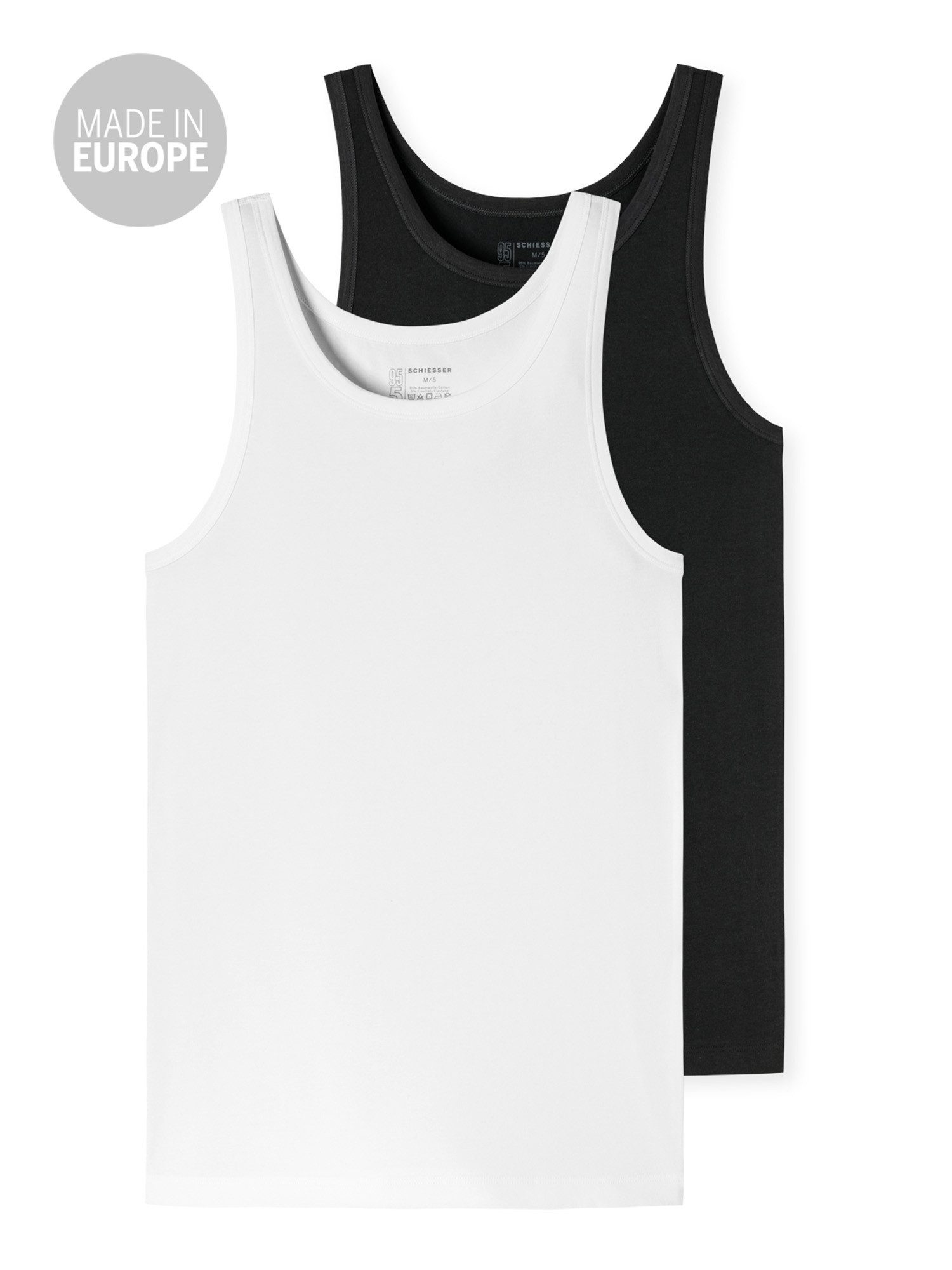 Schiesser Unterhemd 95/5 (2-St) Tank-top unterhemd unterzieh-shirt günstig online kaufen