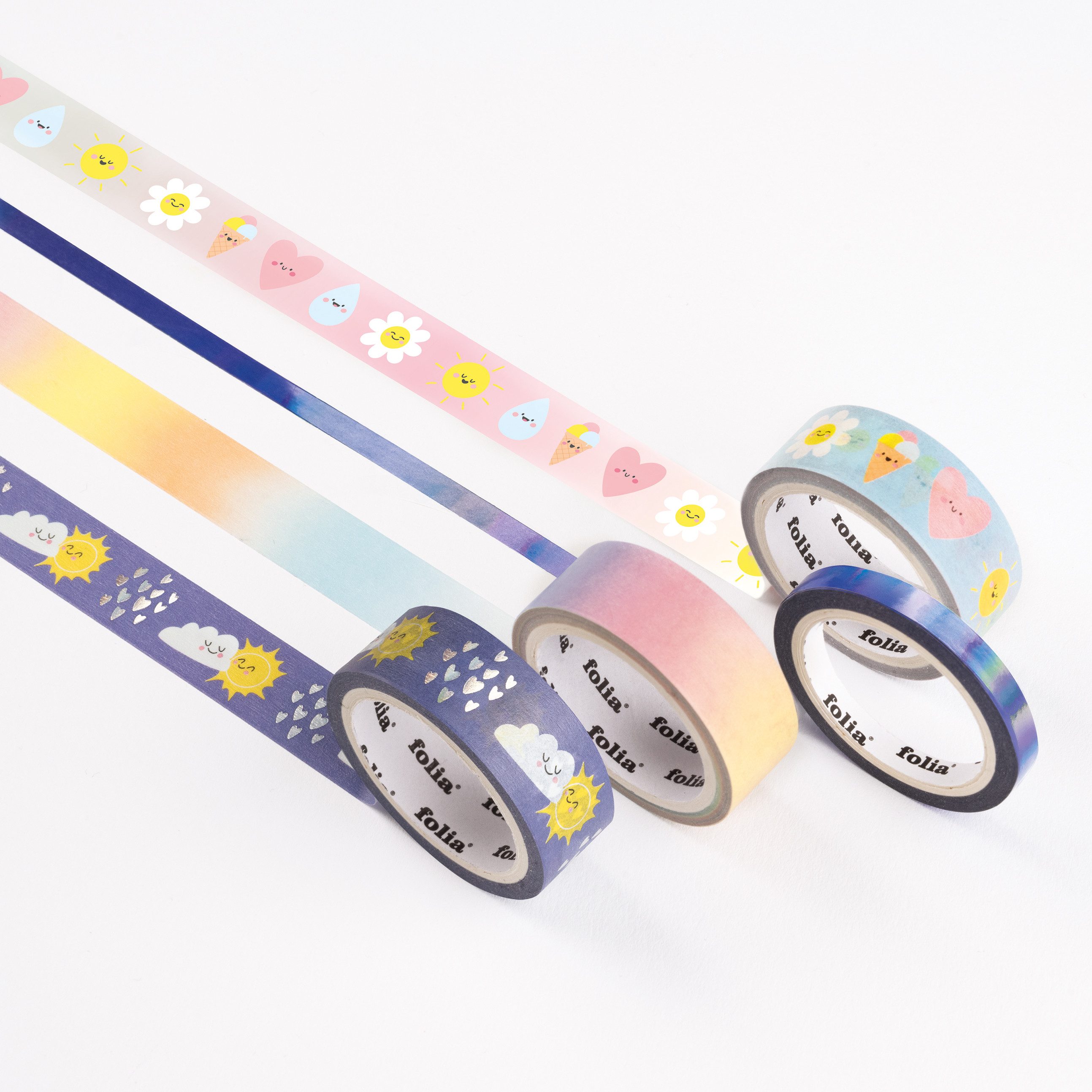 Folia Klebeband Washi Tape Set Hot Foil Sunnyside 4 Stück günstig online kaufen