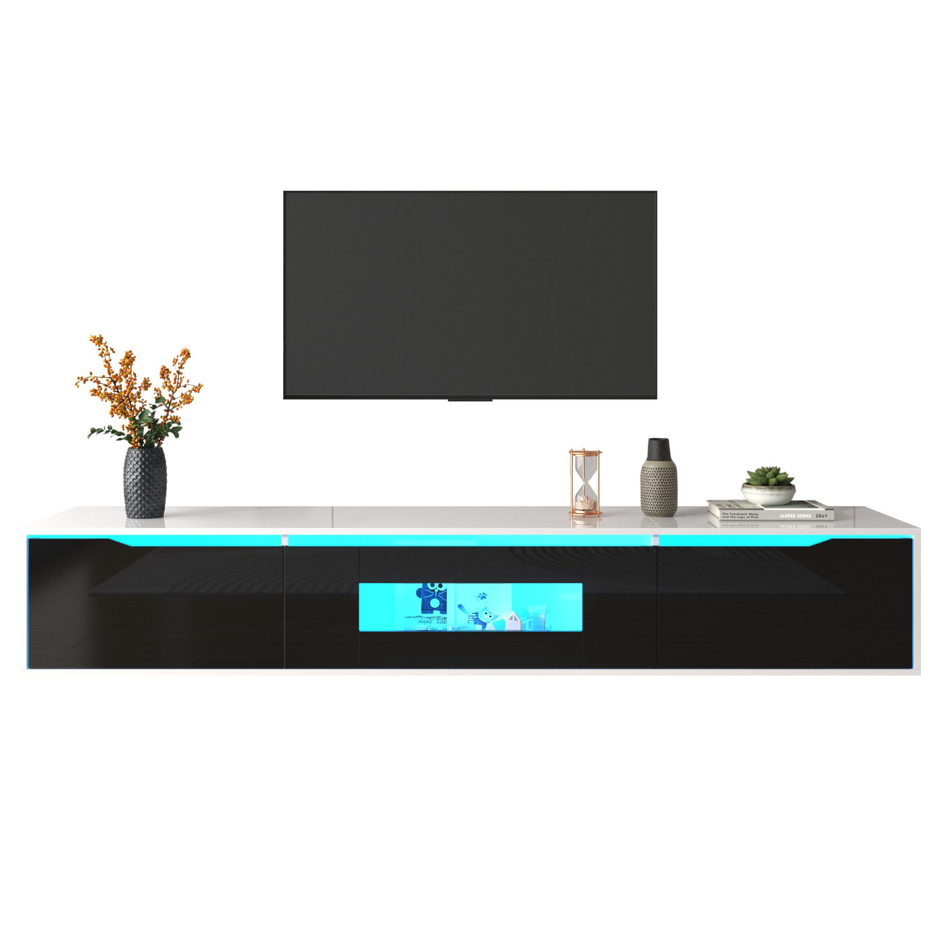 Merax Lowboard mit LED und Klapptüren, günstig online kaufen