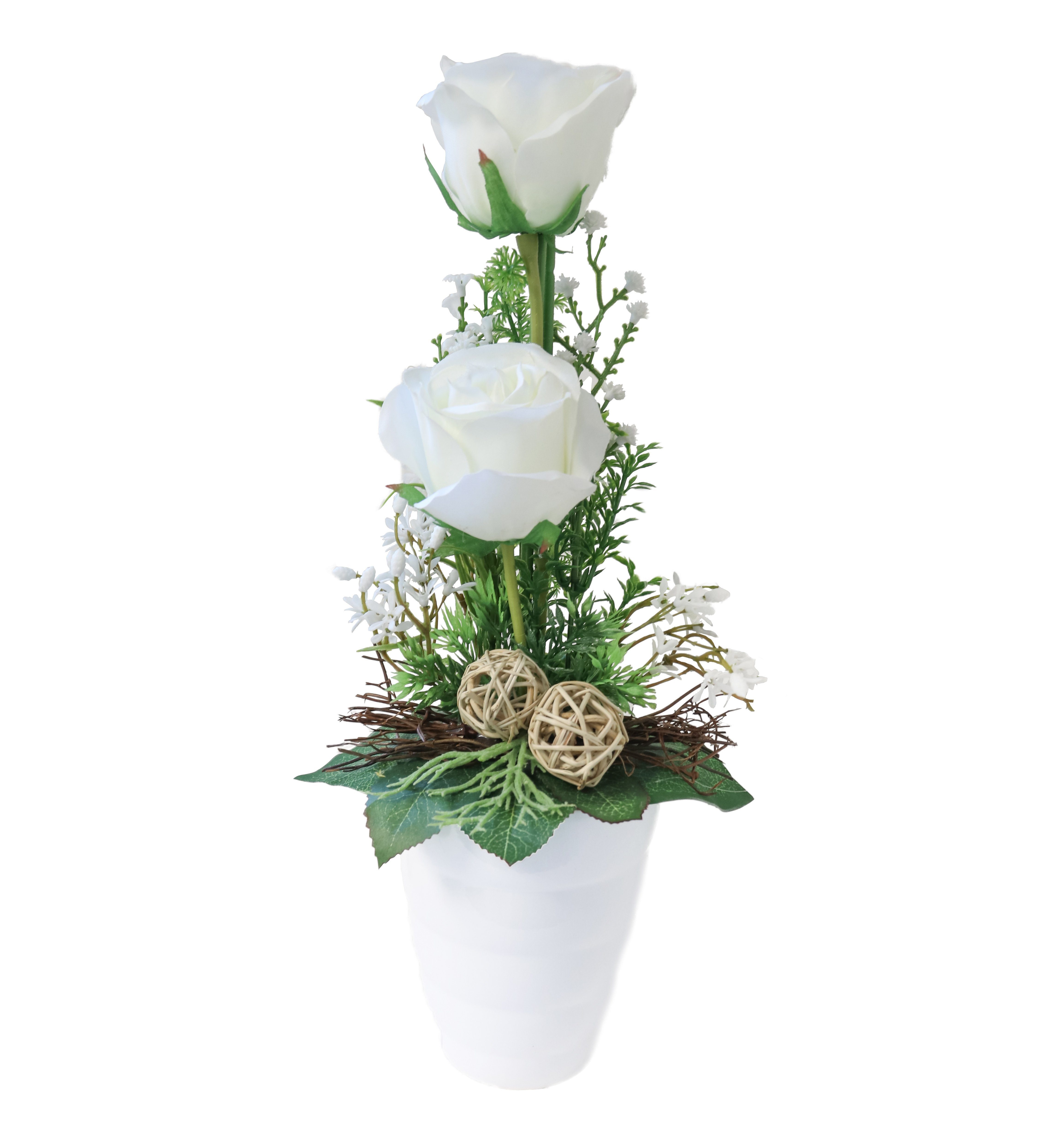 Gestecke Blumengesteck Tischdeko Hochzeit Gestecke aus Kunstblumen 76 Rosen  Künstlich, PassionMade, Höhe 34 cm, im Topf