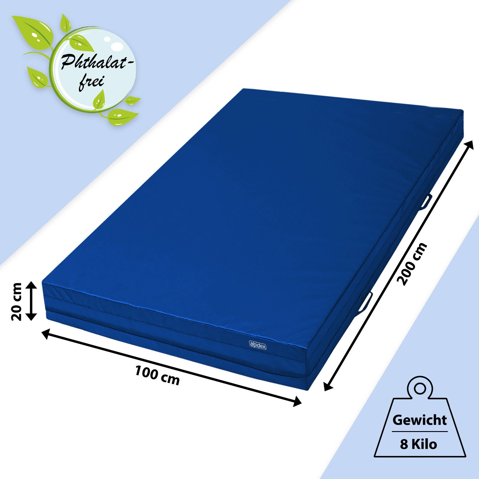 ALPIDEX Weichbodenmatte ALPIDEX Weichbodenmatte 200x100x20 cm - Anti-Rutschboden & Tragegriffe – Bild 2 von 5