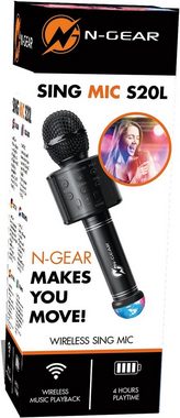 N-GEAR Mikrofon Sing Mic S20L Bluetooth Karaoke Mikrofon Kinder Party, Spielzeug mit Discokugel Partylicht & 10 Watt