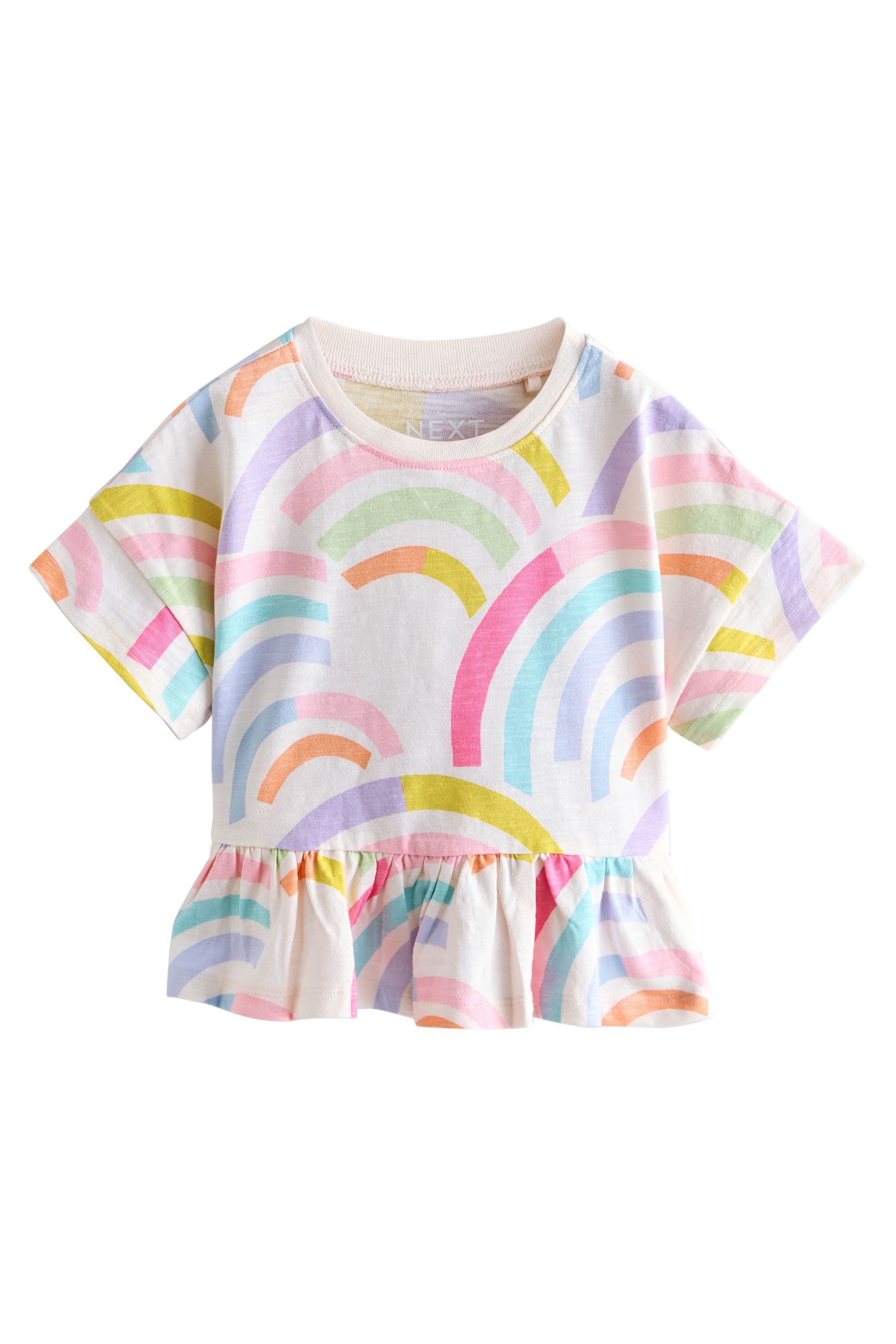 Next Schößchenshirt Kurzarmshirt mit Schößchen aus 100 % Baumwolle (1-tlg)