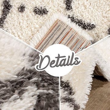 Hochflor-Teppich Hochflor-Teppich Im Shaggy-Design Flokati-Stil Mit Rauten-Muster, TT Home, Läufer, Höhe: 54 mm