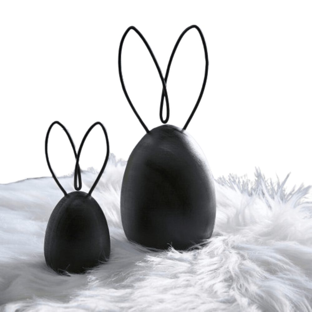 Home-trends24.de Osterhase Hase Schwarz Osterhase Ostern Frühling Deko Tisch Figur Skulptur
