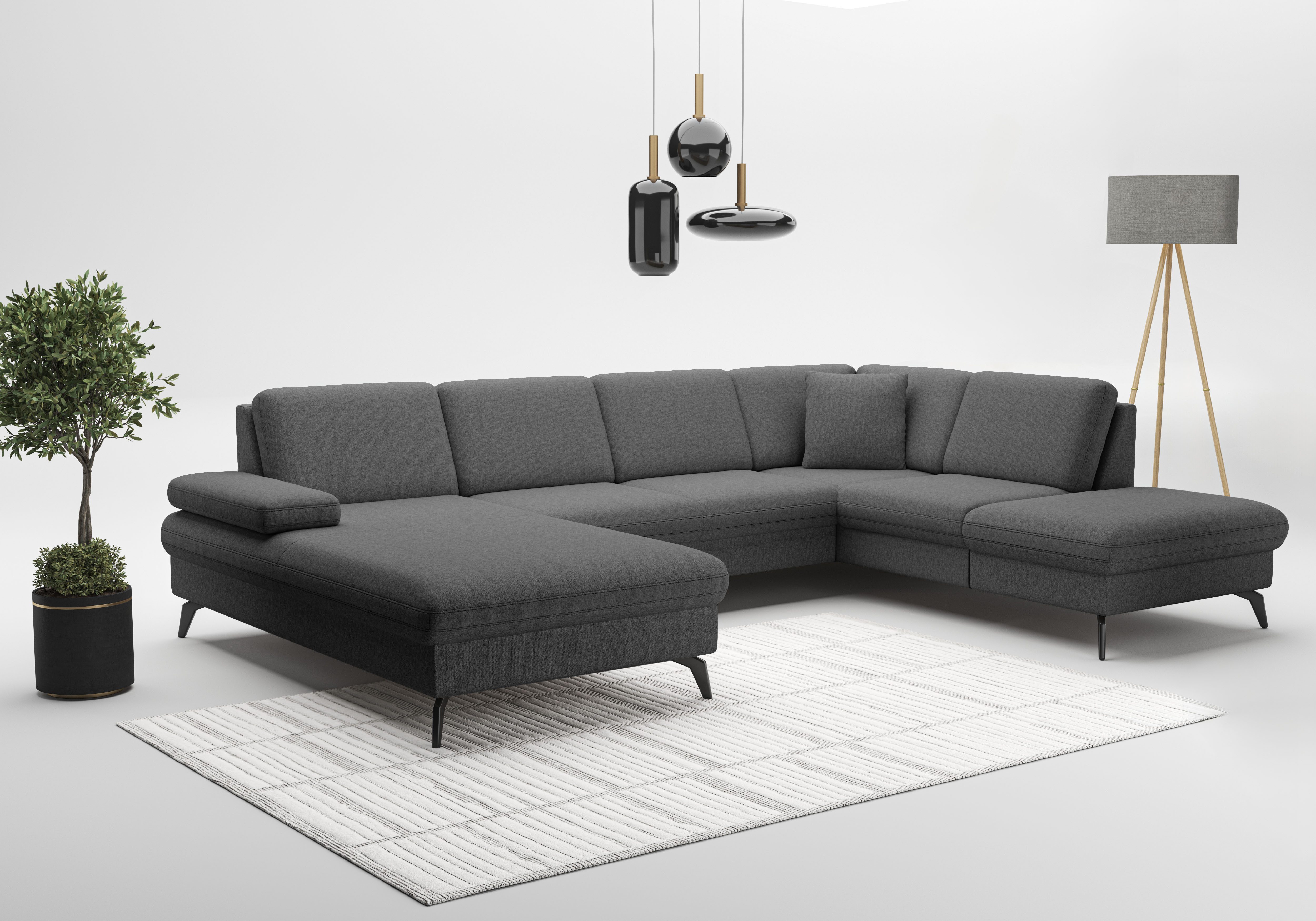 sit&more Wohnlandschaft Morris Jubi U-Form, B: 300 cm, mit Armteilfunktion & 1 Zierkissen, optional Bettfunktion