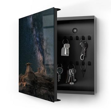 DEQORI Schlüsselkasten 'Monumentale Nachthimmel', Glas Schlüsselbox modern magnetisch beschreibbar