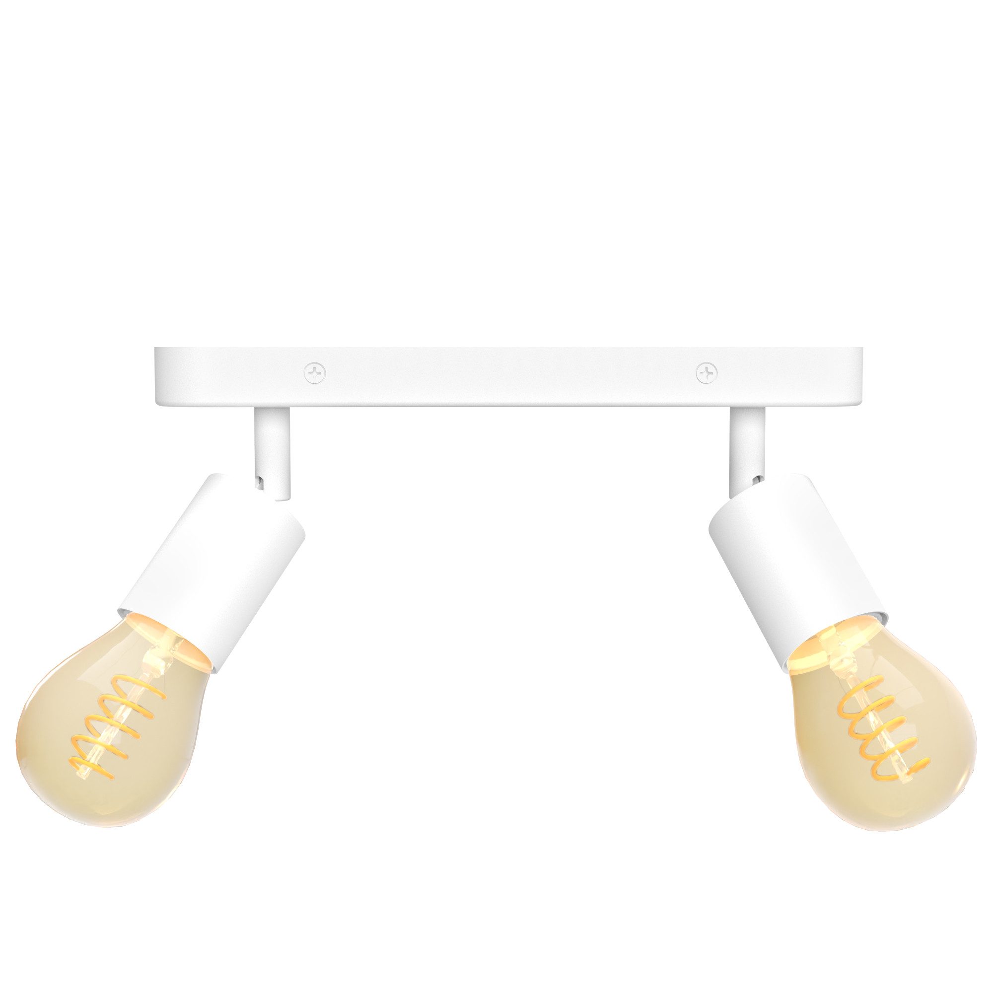 linovum LED Aufbaustrahler AWORA Wohnzimmerlampe 2er weiss mit Retro E27 Globe LED warmweiß Spot, Extra Warmweiß