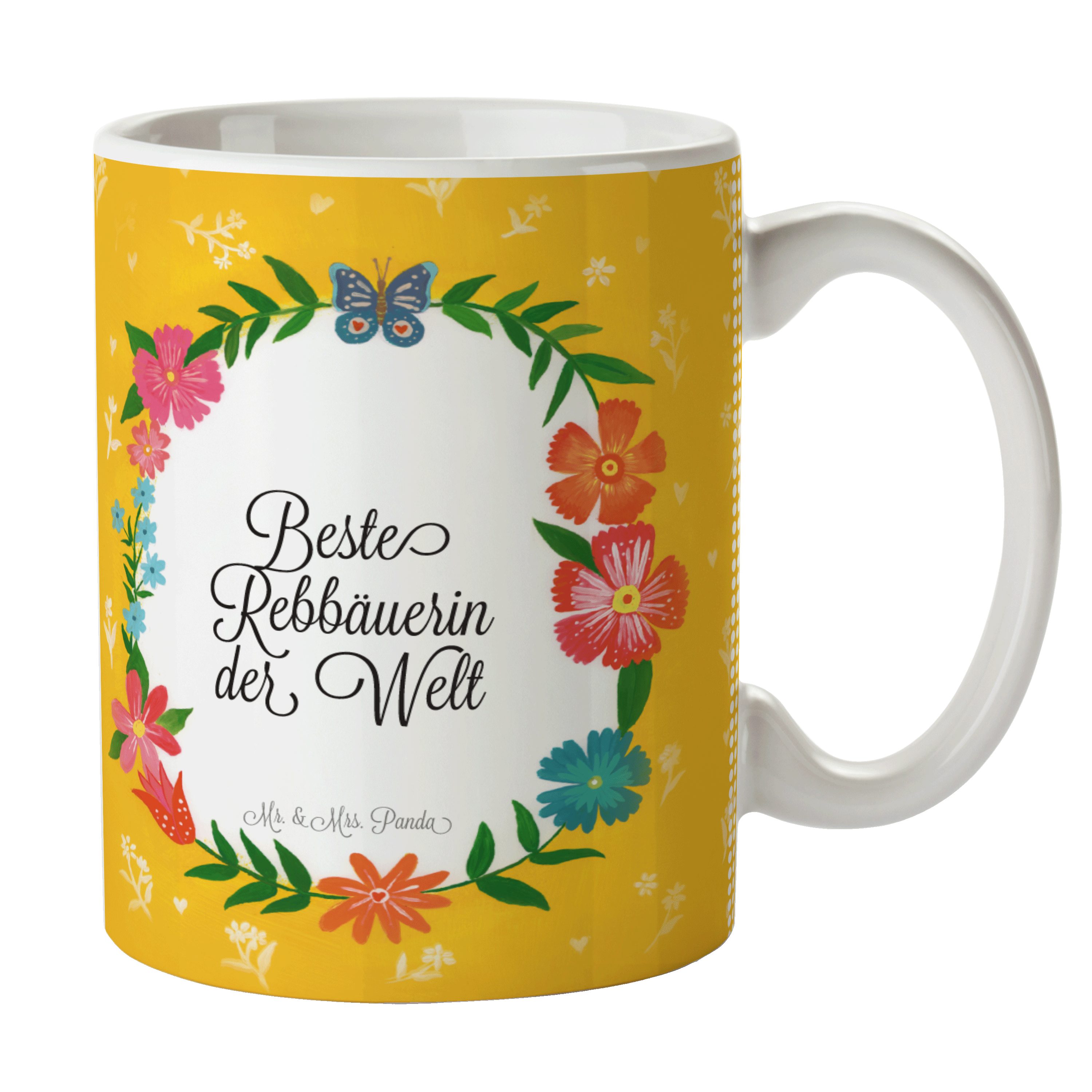 Geschenk, - Mr. Keramik Kaffeetas, Kaffeebecher, Panda Tasse Rebbäuerin Schenken, Gratulation, Mrs. &