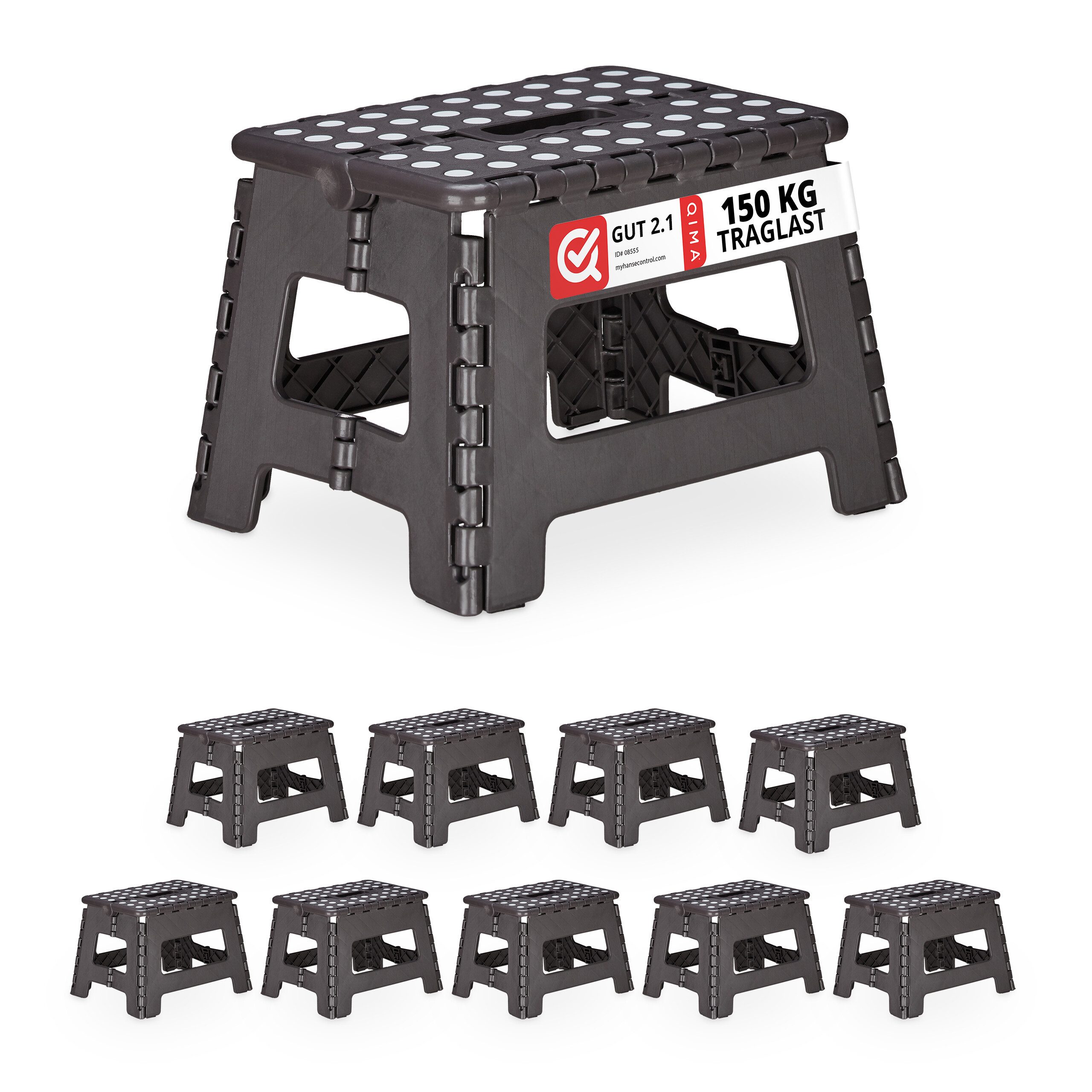 Sitzhocker 10 x Klapphocker faltbar M dunkelgrau