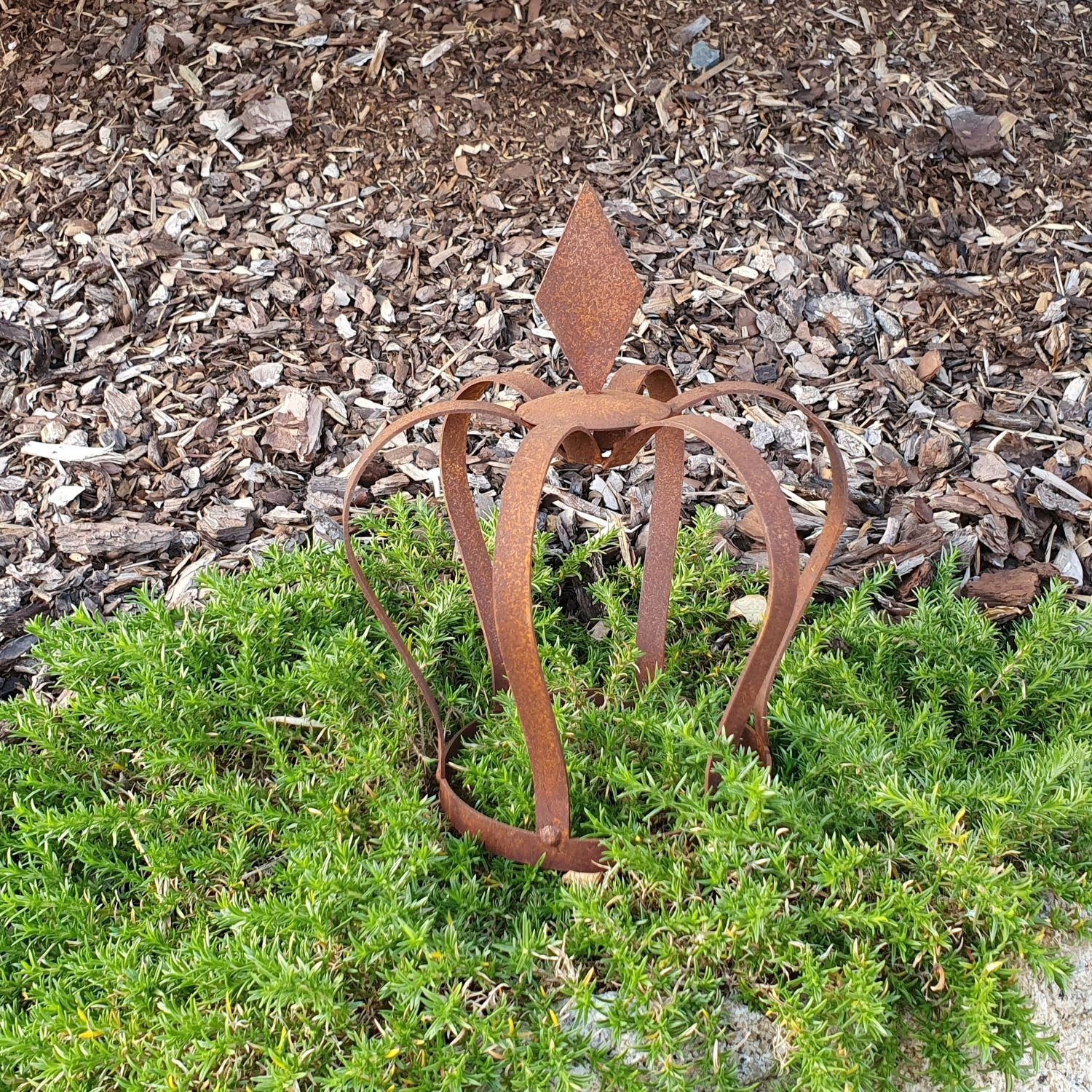 Dewoga Edelrost-Metalldesign Gartenfigur Mini-Krone - Edelrost, (0 St) | Figuren