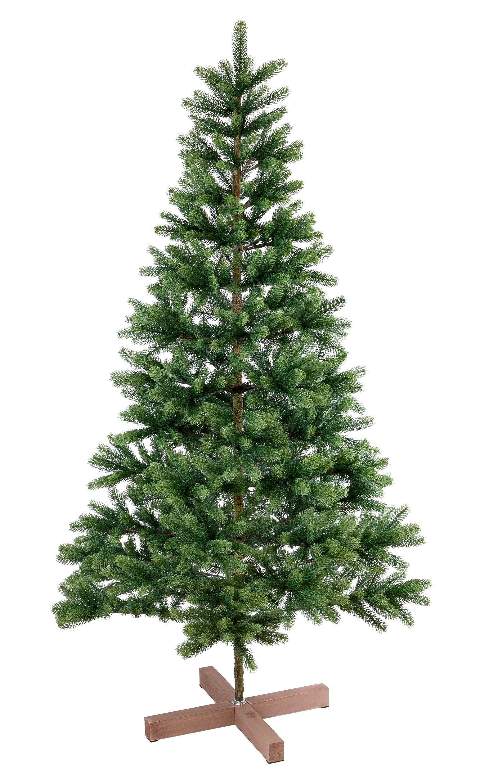 IC Winterworld Künstlicher Weihnachtsbaum 180 cm naturgetreuer künstlicher XL Weihnachtsbaum, Künstliche Normanntanne, Nordmanntannen-Optik, ca. 922 Äste, PE Nadeln, Holz Baumständer