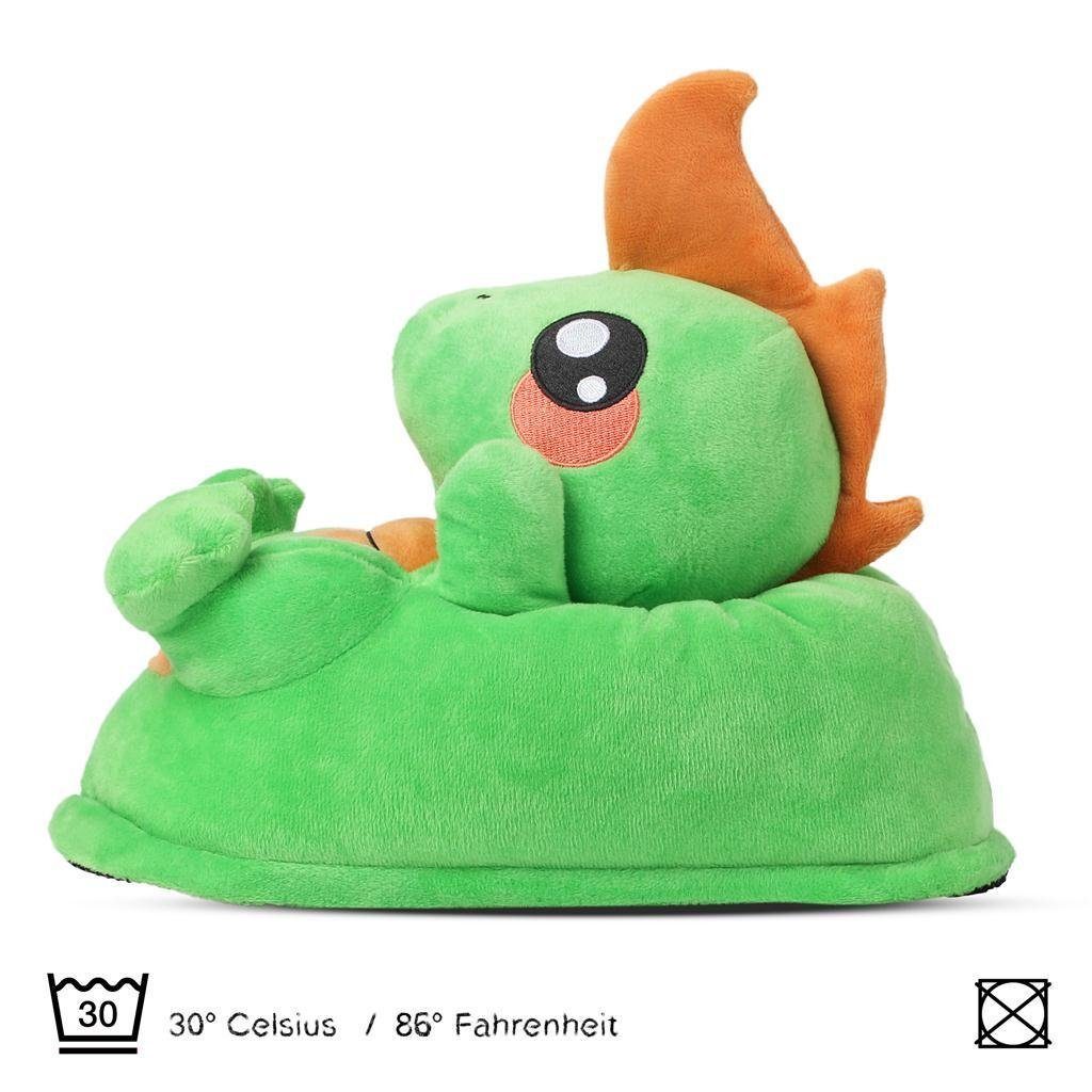 Corimori Tier Pantoffeln für Kinder Einheitsgröße 25-33,5 Plüsch Hausschuhe (Packung, Geschenk) EU Einheitsgröße 25-33,5 Dinsosaurier Byte für Kinder, Jungen, M – Bild 3 von 5