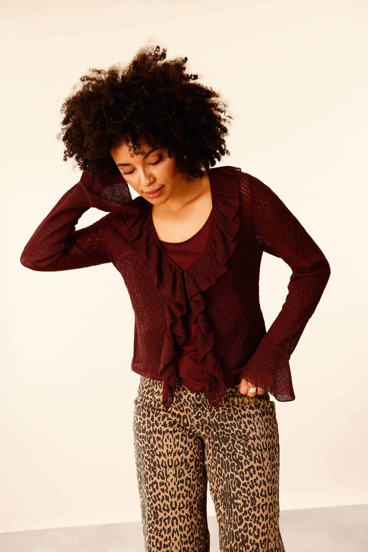 Monari Cardigan Jacke Volants Regular fit mit Volants – Bild 2 von 5