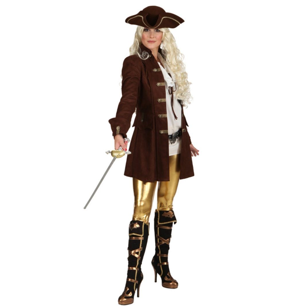 Orlob Piraten-Kostüm Brauner Mantel für Damen