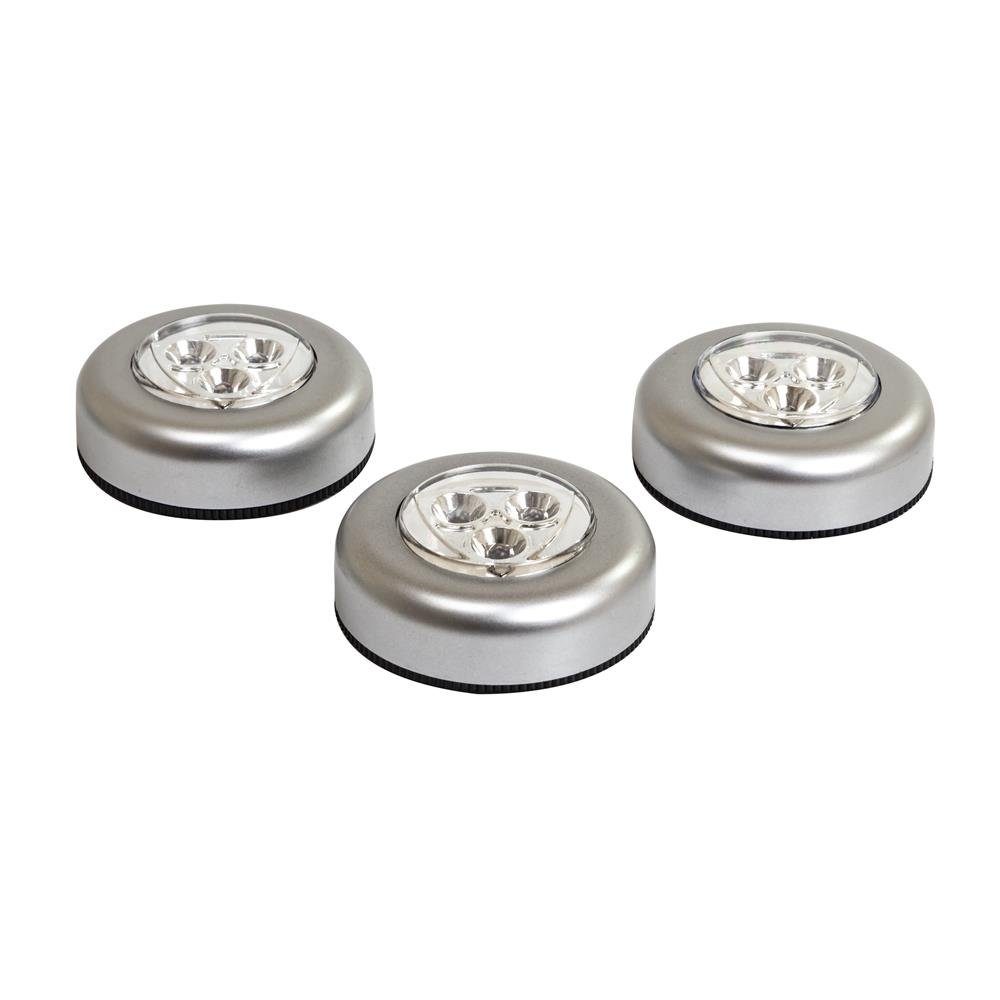 save-E LED Deckenspots Spot-On silber, 3er-Set, Spots mit Klebepad für den  flexiblen Einsatz, Batterie, silber