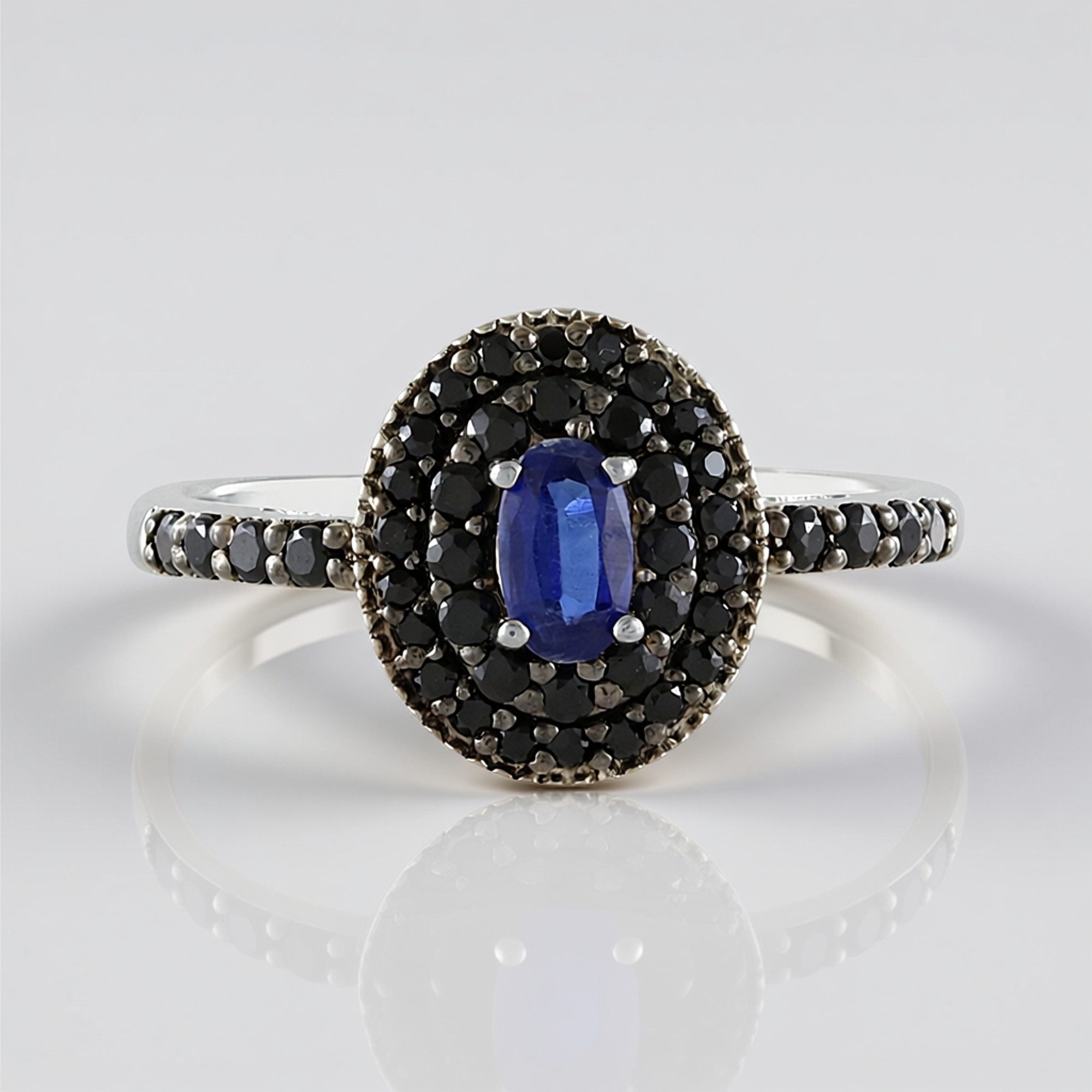 Cavill Silberring Cavill Ring Sterlingsilber 0,63 ct Kyanit mit schwarzen S günstig online kaufen