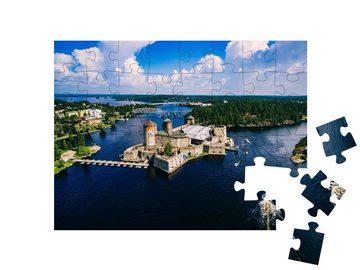 puzzleYOU Puzzle Burg Olavinlinna in Savonlinna, Finnland, 48 Puzzleteile, puzzleYOU-Kollektionen Finnland, Skandinavien