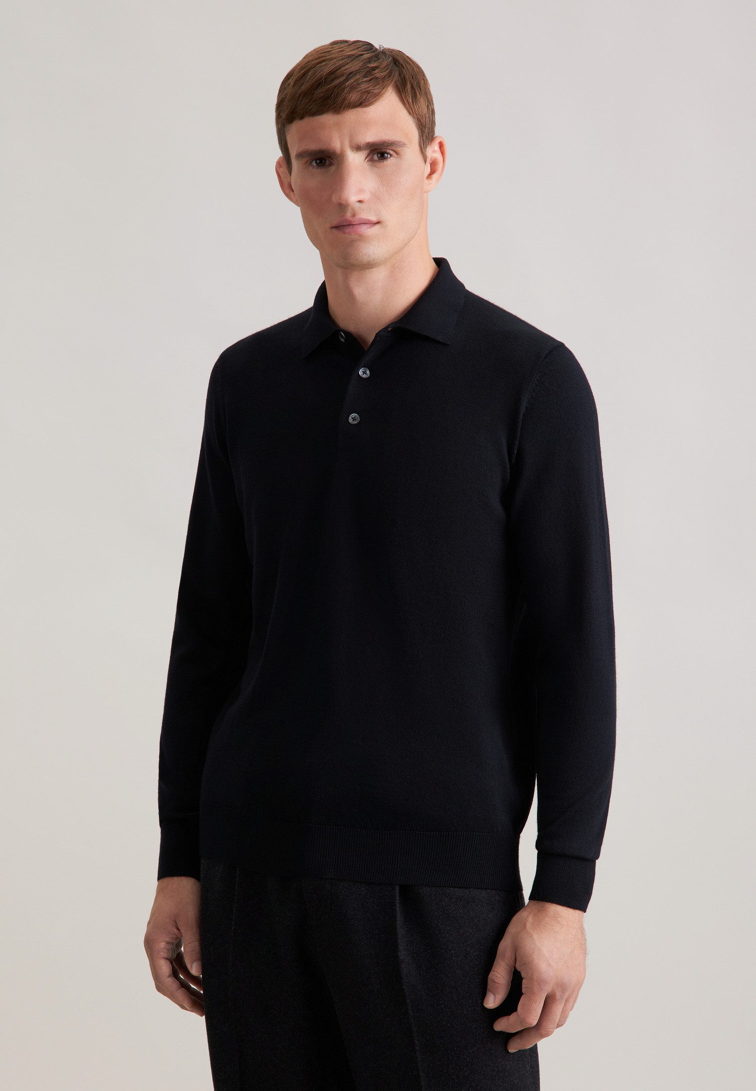 seidensticker Polokragenpullover Schwarze Rose 1/1 Kragen Uni