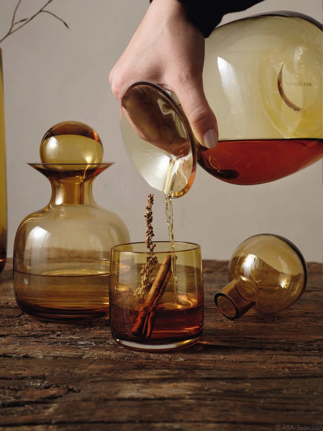 ASA SELECTION Glas SARABI, Trinkglas, Amber, Ø 8 cm, 200 ml, Glas, mundgeblasen