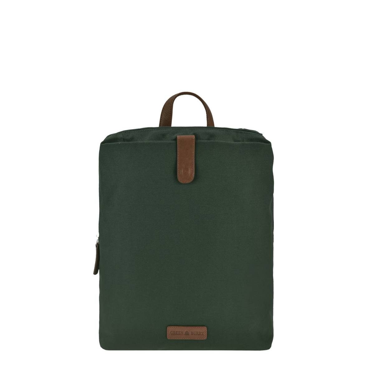 Greenburry Freizeitrucksack "Eva" leichter Nylonrucksack, Rucksack 26x30cm, kleiner Damenrucksack Cityrucksack klein, grün