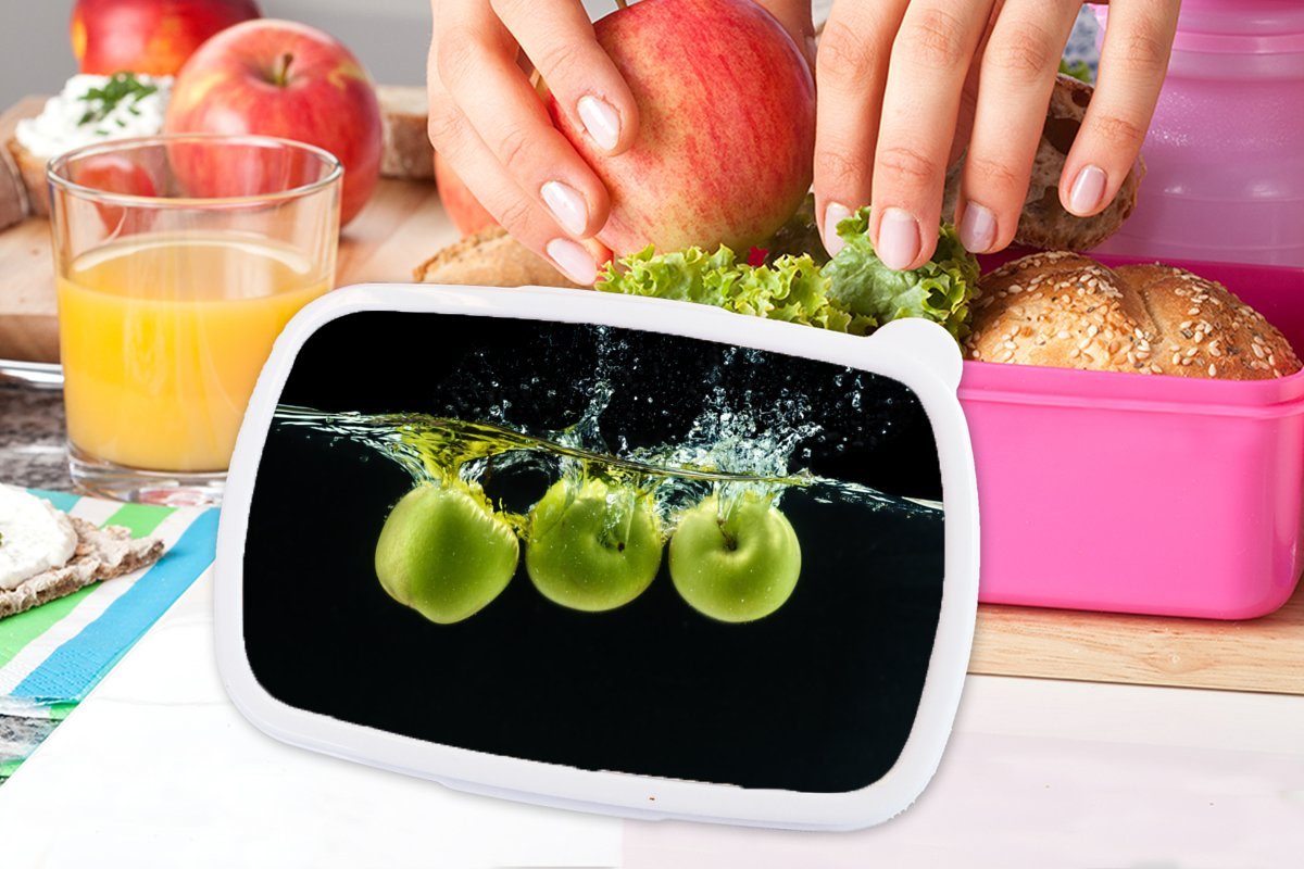 - Schwarz Kunststoff Brotdose Wasser Brotbox Obst Lunchbox - - - MuchoWow Äpfel (2-tlg), Grün, Mädchen, Snackbox, Kinder, rosa für Kunststoff, Erwachsene,