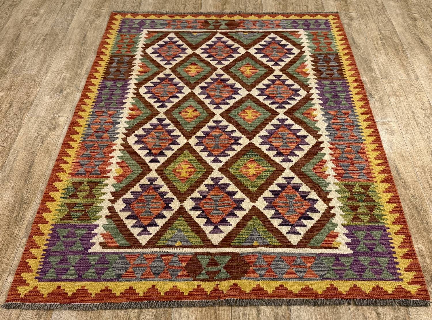 Rug Studios Teppich KELIM ORIGINAL HANDGEARBEITET, Rechteckig, Höhe: 5 mm, Handgewebt, 145 x 185 cm, Multi