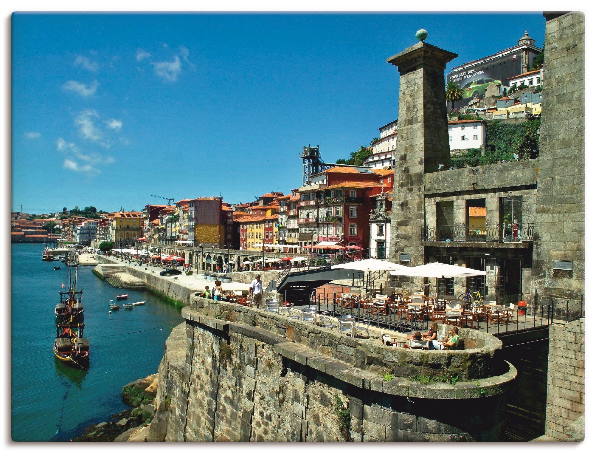 Artland Wandbild Porto - Cais Gundais, Leinwandbild, Wandaufkleber Größen oder in Poster versch. (1 St), Alubild, do Europa als
