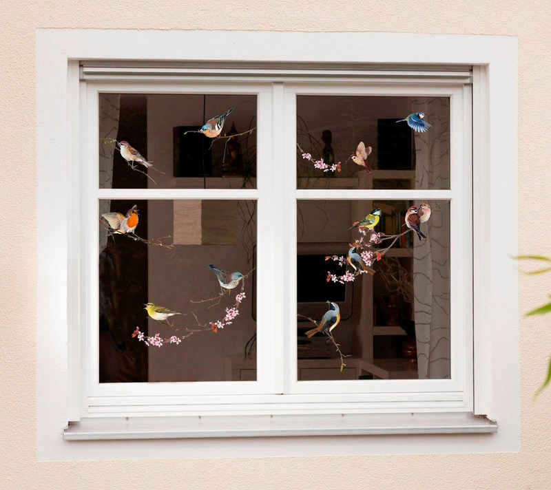 Komar Fensterbild Vögel, 31x31 cm, selbsthaftend