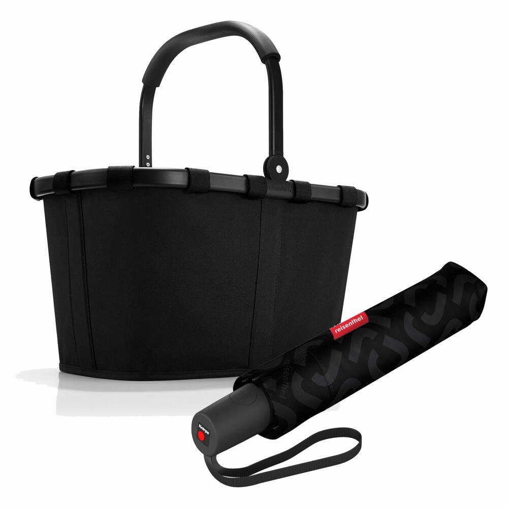 REISENTHEL® Einkaufskorb carrybag Set Frame Black, mit umbrella pocket duomatic