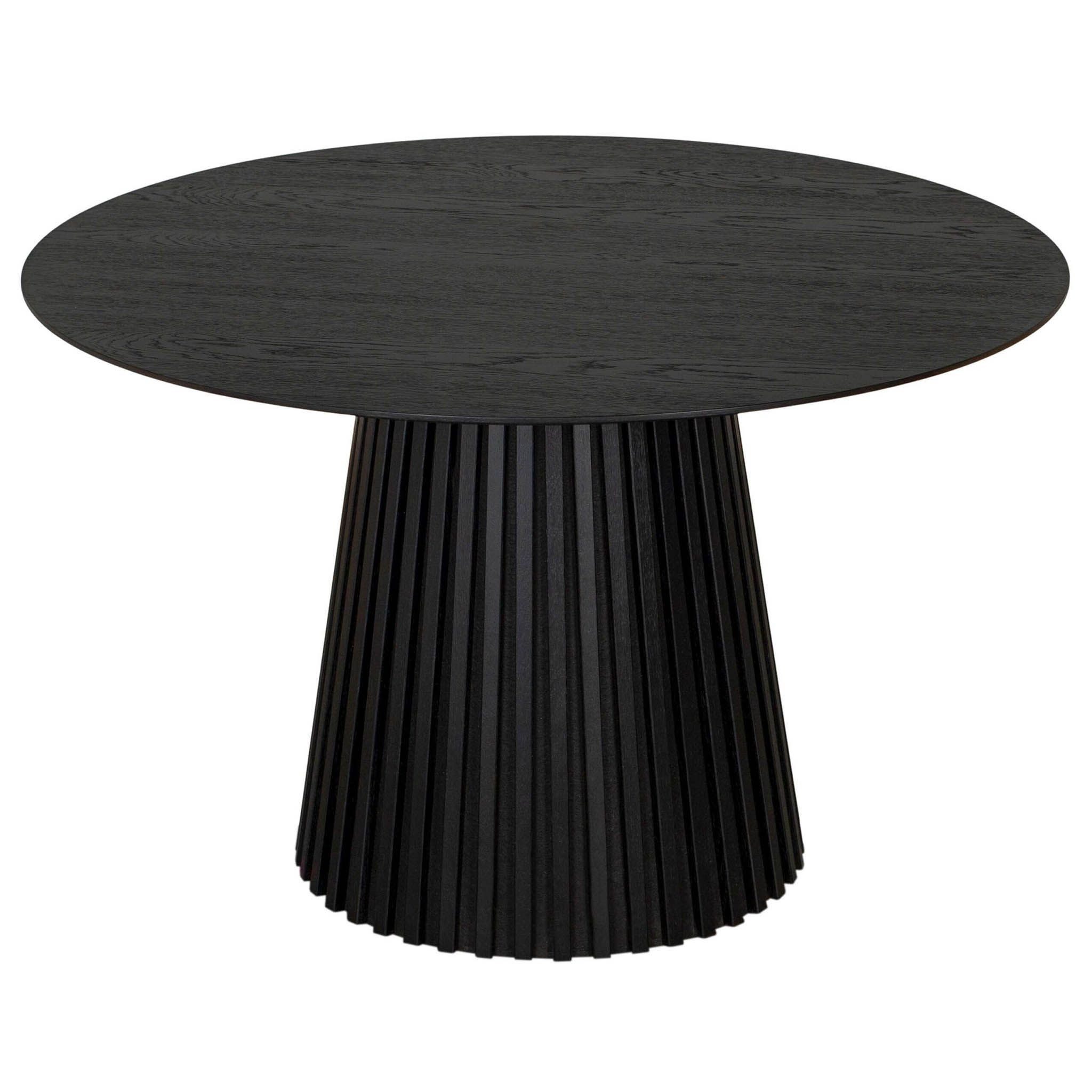 bene living Esstisch Andria - rund 120 cm - Eichenholz natur dunkelgrau (1-St), FSC®-zertifiziertes Massivholz - formschönes Lamellengestell