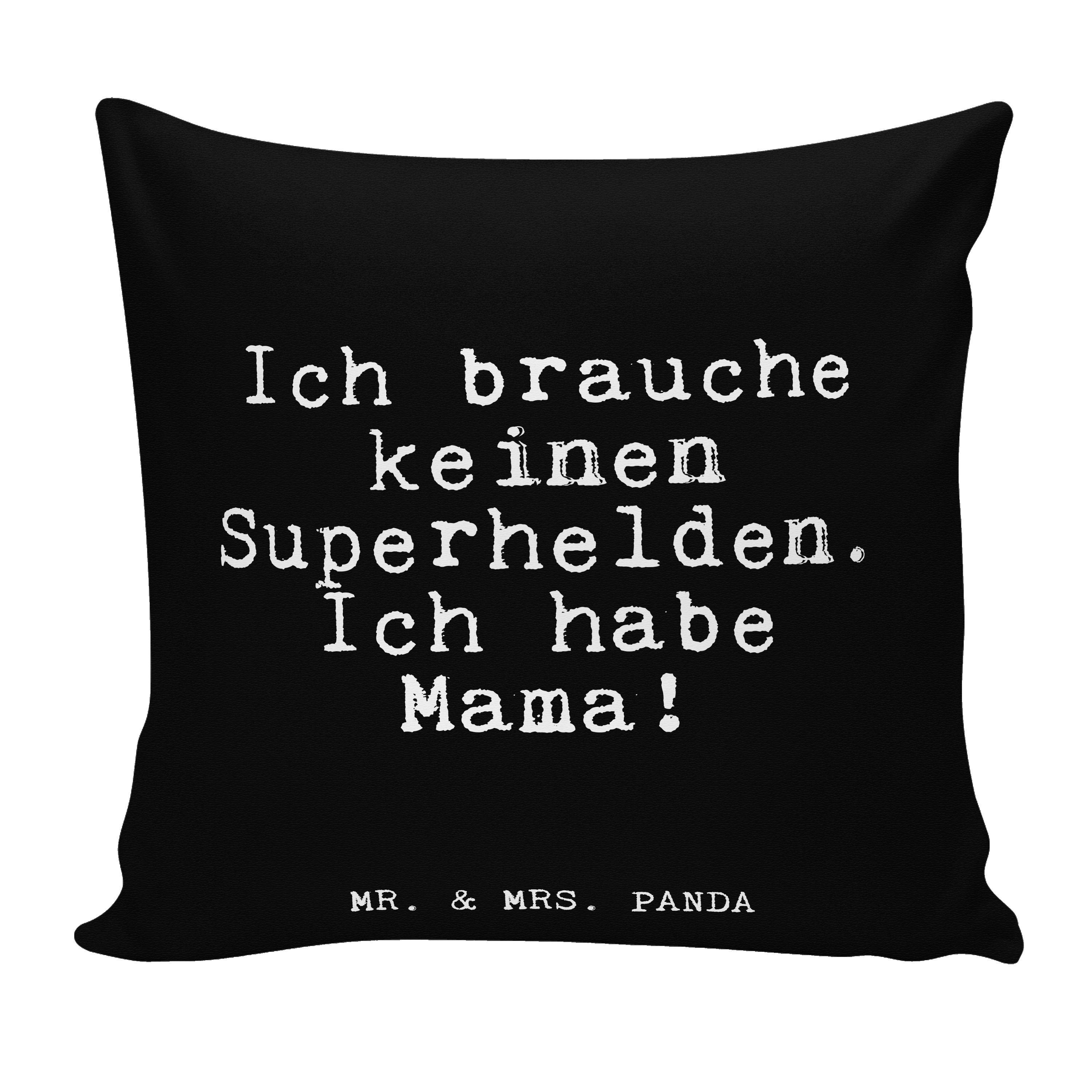 Panda Superhelden.... Geschenk, - Mr. Dekokissen Mama Schwarz Geburts keinen brauche - & Mrs. Ich