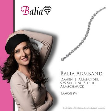 Balia Silberarmband Balia Armband für Damen poliert Zirkonia (Armband), Damen Armband (Cirkle) ca. 19cm bis 21,5cm, 925 Silber, Farbe silber