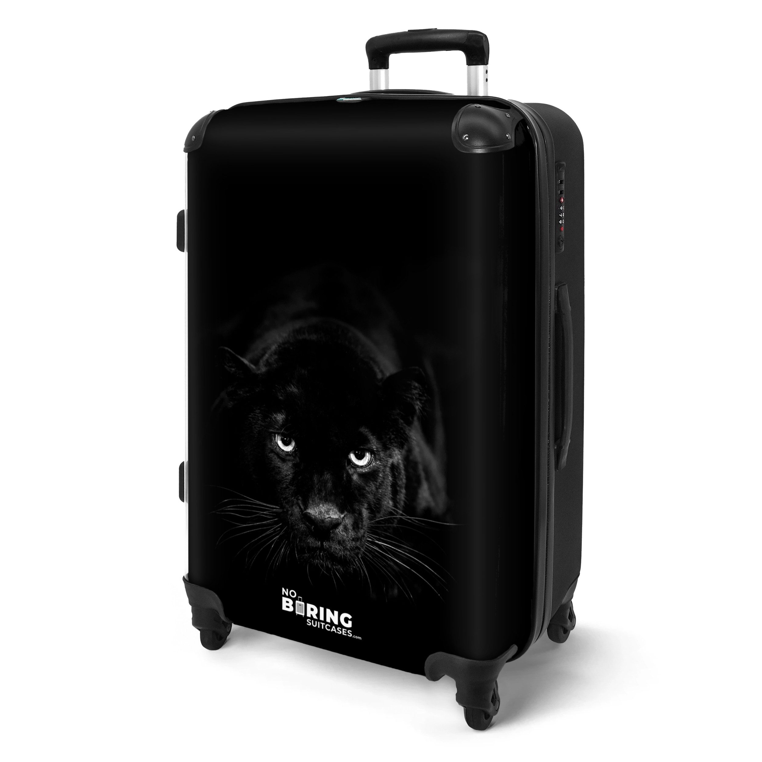 NoBoringSuitcases.com© Hartschalen-Trolley mit leuchtende Räder - Panther - günstig online kaufen
