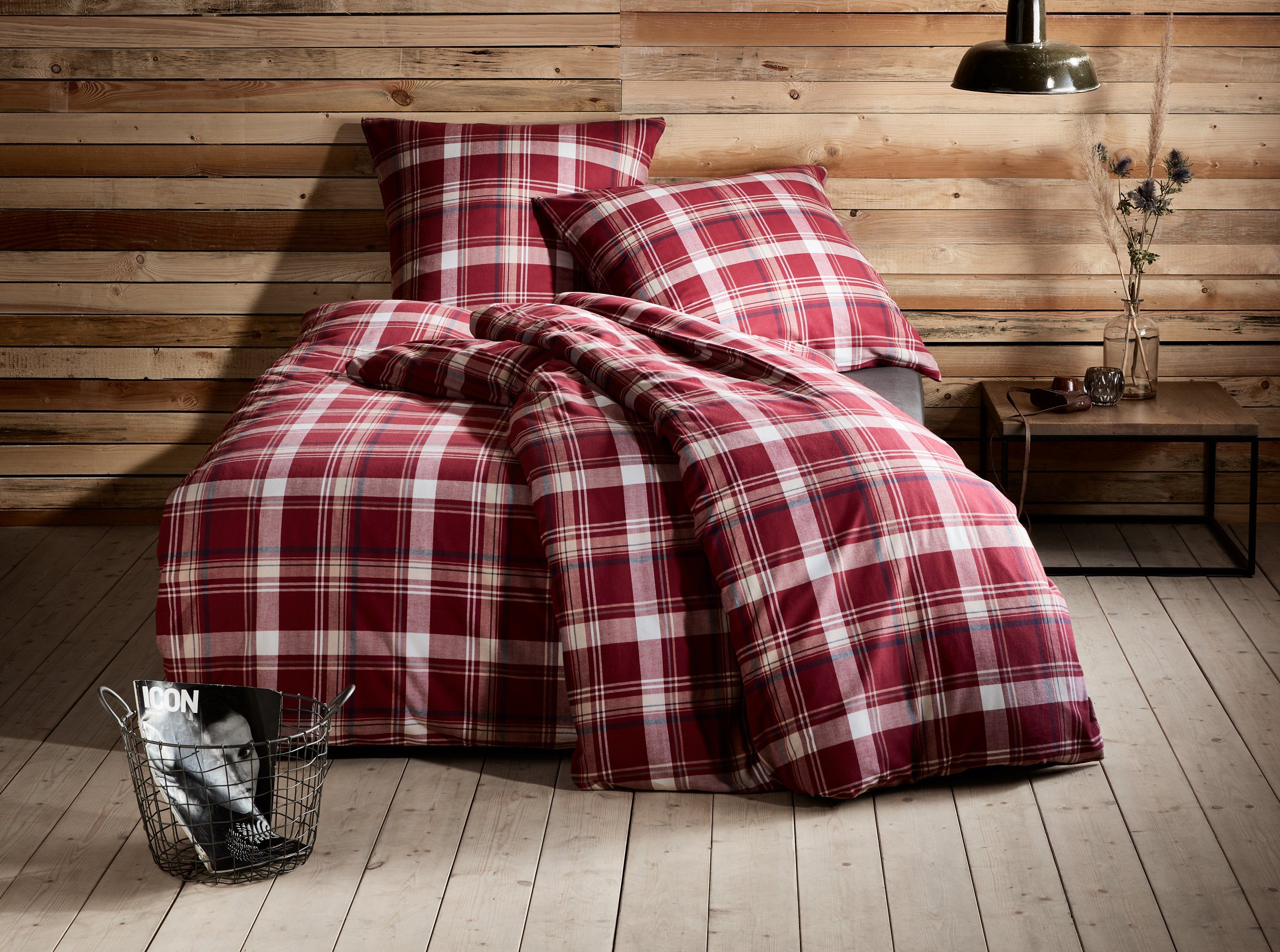 BETTWAESCHE-MIT-STIL Bettwäsche Karo Feinflanell Bettwäsche Aspen, Feinflanell, 2 teilig