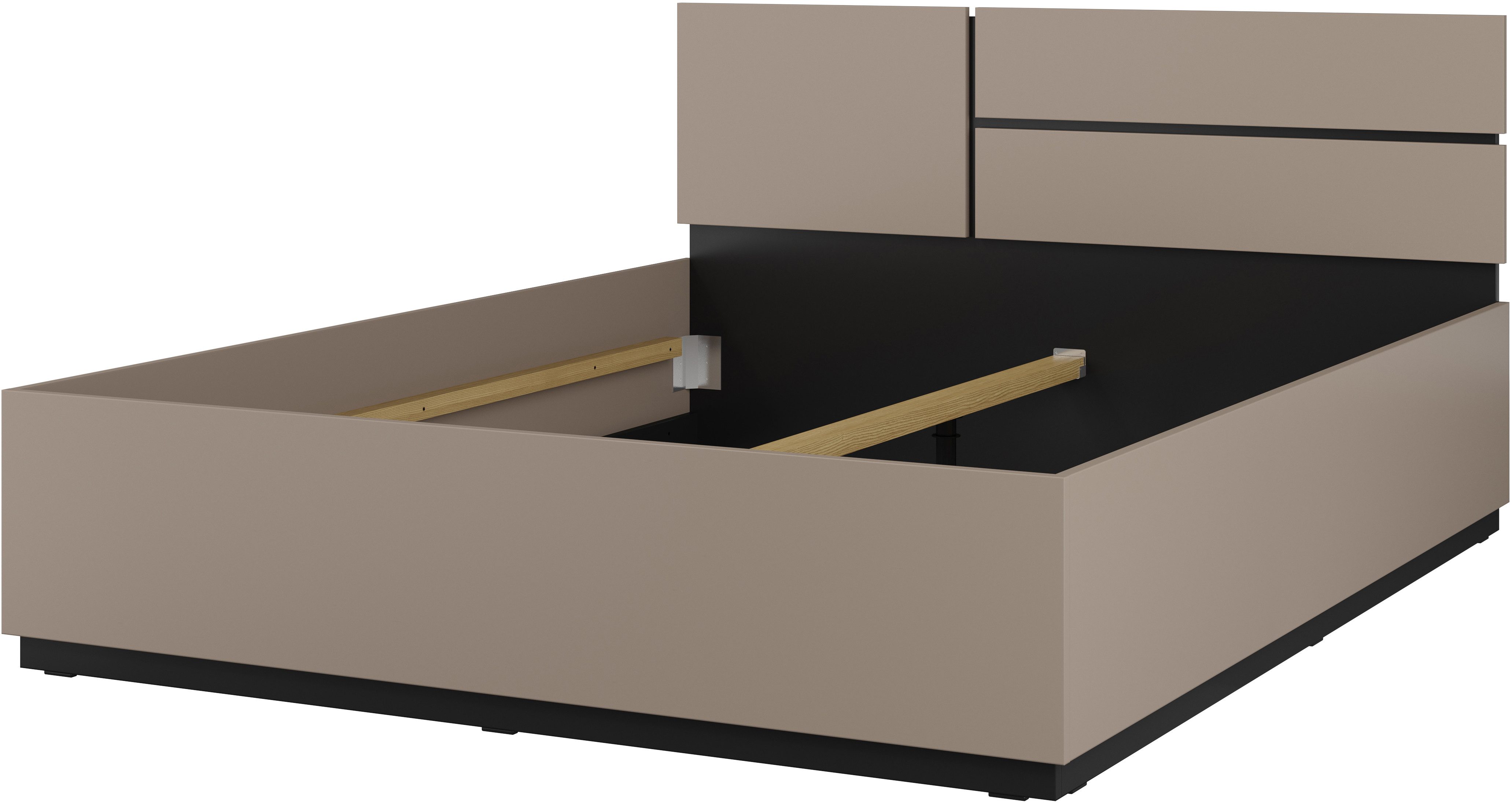OTTO home Bett Cross, moderner Bettrahmen, Doppelbett in zwei Grössen, stabiles Bettgestell