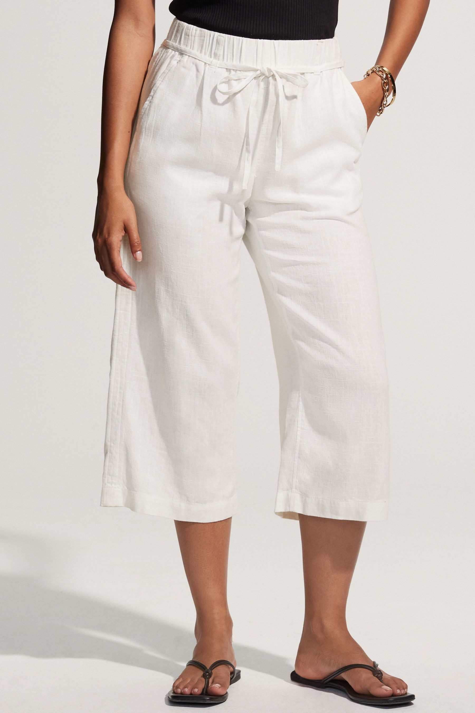 Next Culotte Culotte aus Leinengemisch mit Bindegürtel (1-tlg)