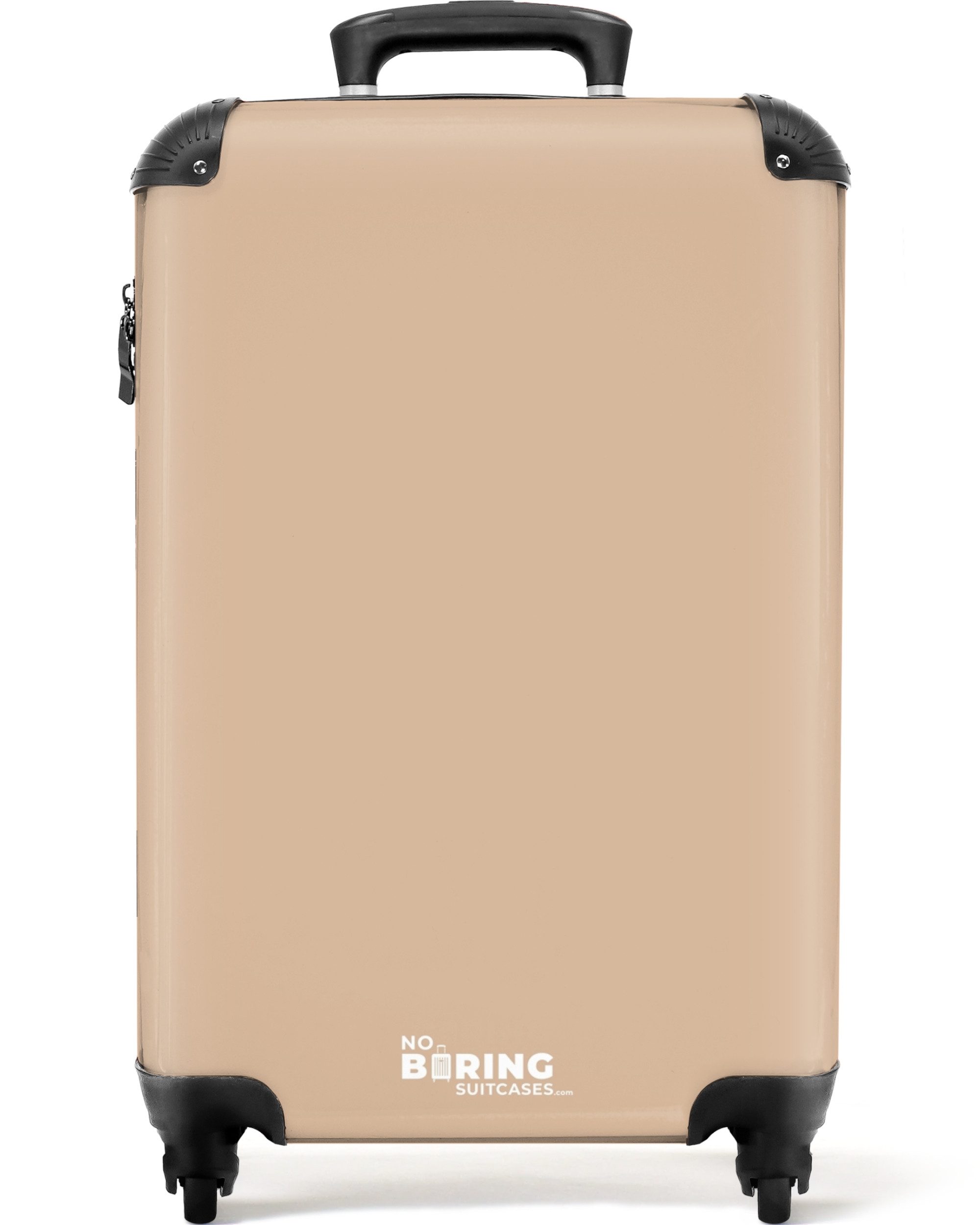 NoBoringSuitcases.com© Hartschalen-Trolley Beige - Einfarbig 55x35x20cm, 4 Rollen, Reisetasche mit Rollen, Koffer Handgepäck Flugzeug