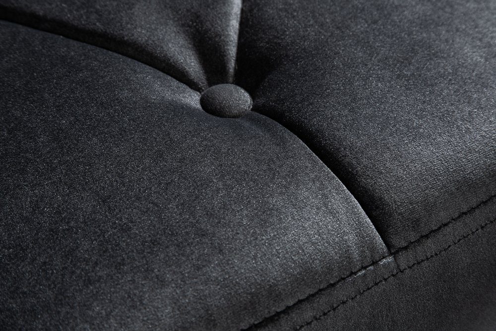 riess-ambiente Sitzbank schwarz mit 172cm silber, BAROCK Samt-Bezug MODERN 