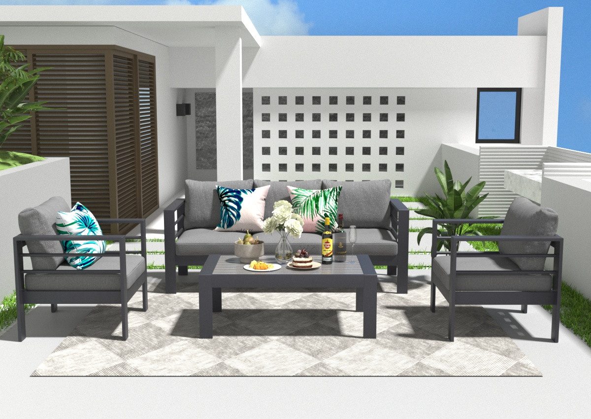 MeXo Gartenlounge-Set Gartenmöbel Set 4-5 Personen günstig online kaufen