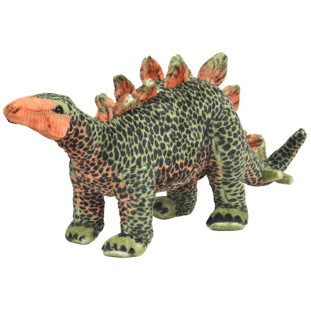vidaXL Greifspielzeug Plüschtier Stegosaurus Stehend Plüsch Grün und Orange XXL, Plüschspielzeug Stehend Stegosaurus XXL Kinder Plüschtier Kuscheltier