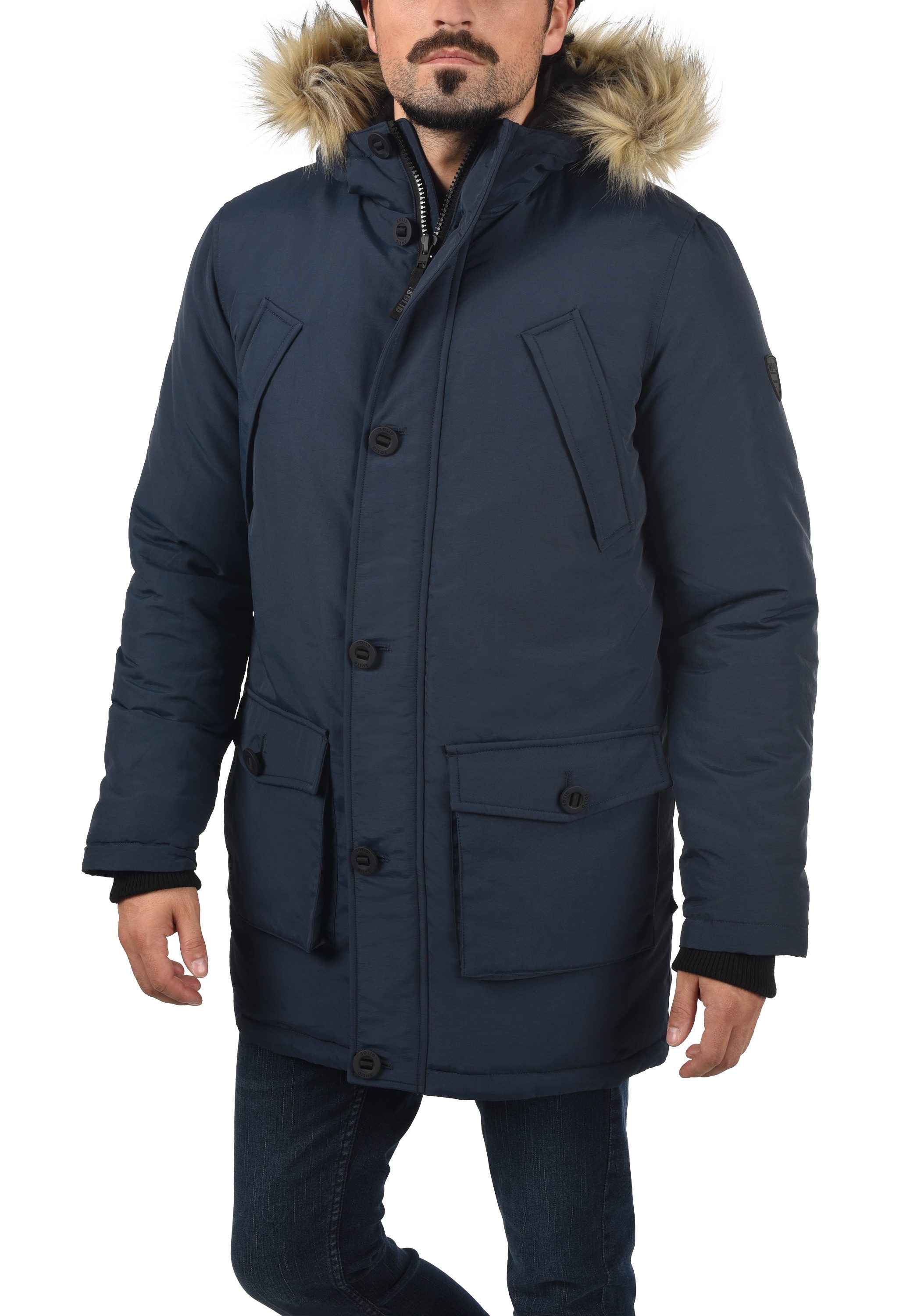 !Solid Parka SDFrigo Winterjacke Kapuze mit abnehmbarem Kunstfell