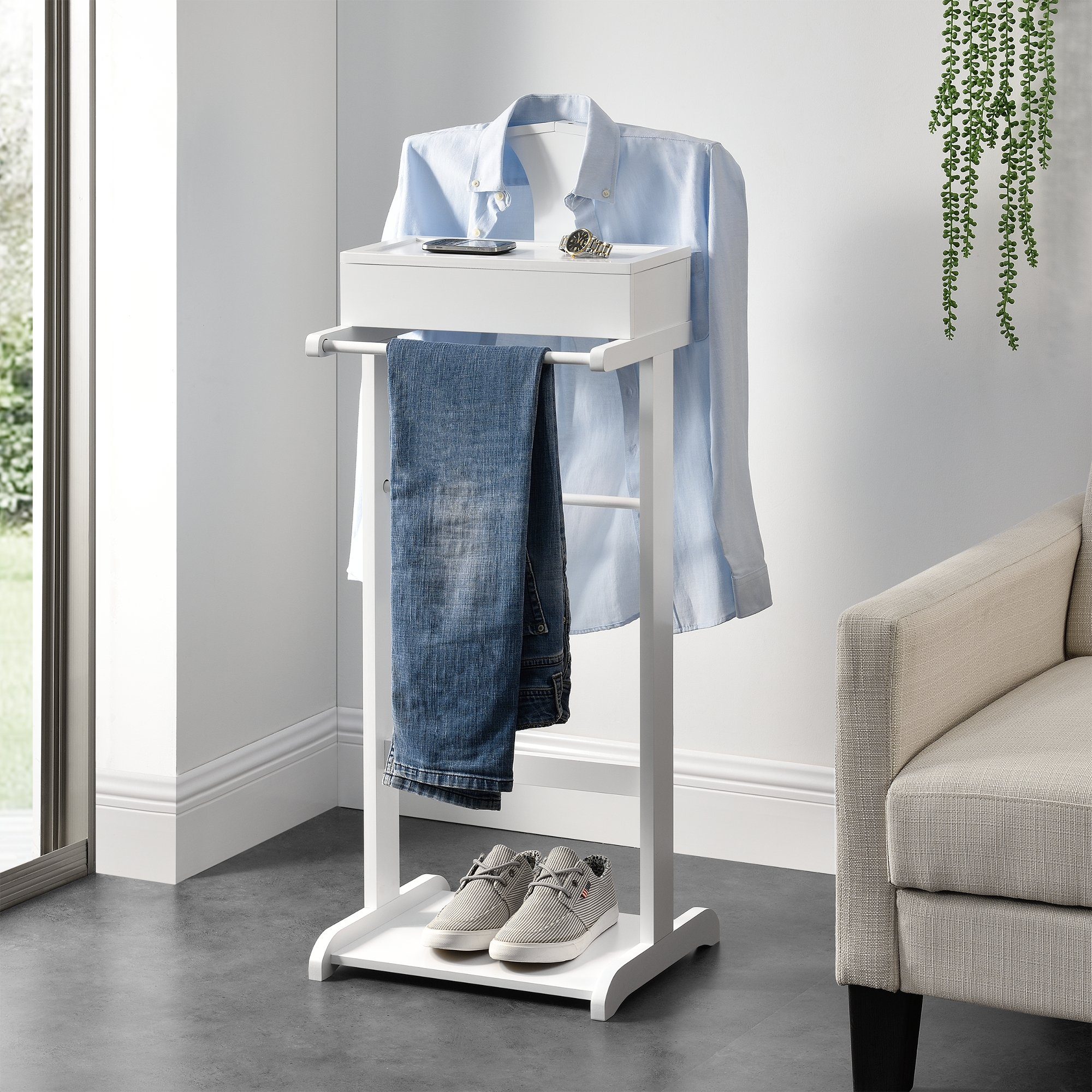 en.casa Garderobenständer, Herrendiener mit Staufach und günstig online kaufen